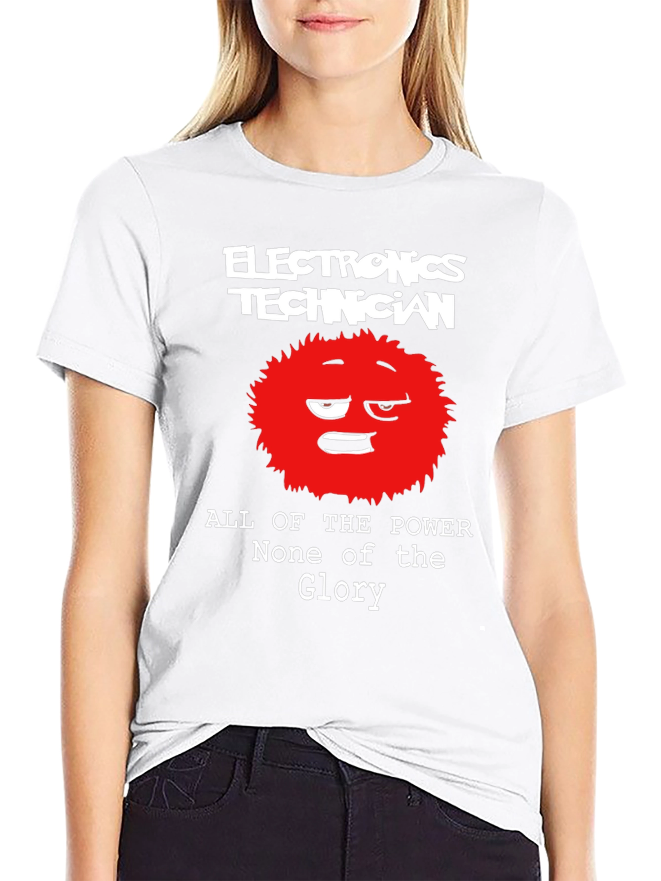 Black Electronics Technician Funny Graphic T-Shirt view 9