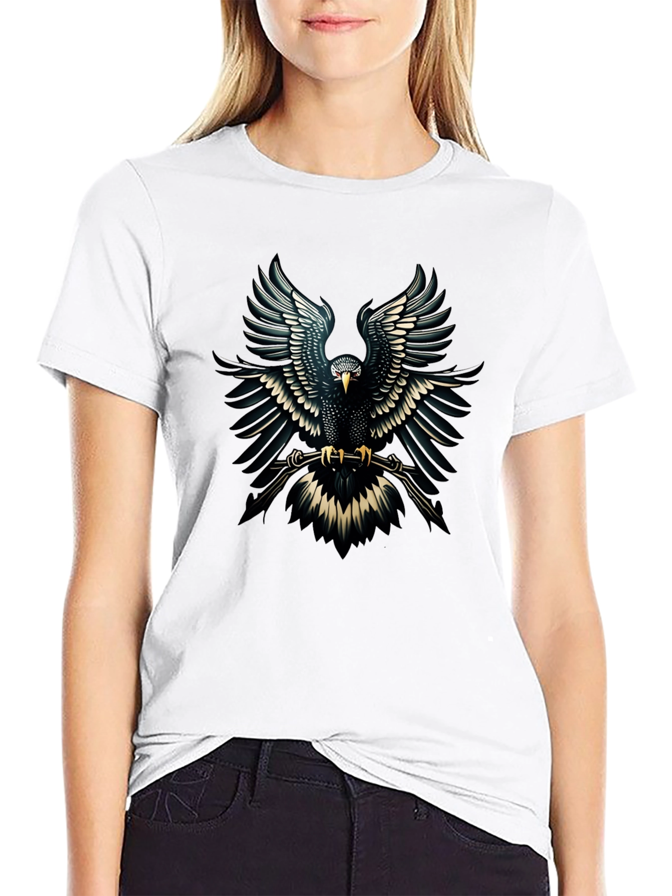 Black Eagle Graphic Black T-Shirt - Bold Design view 9