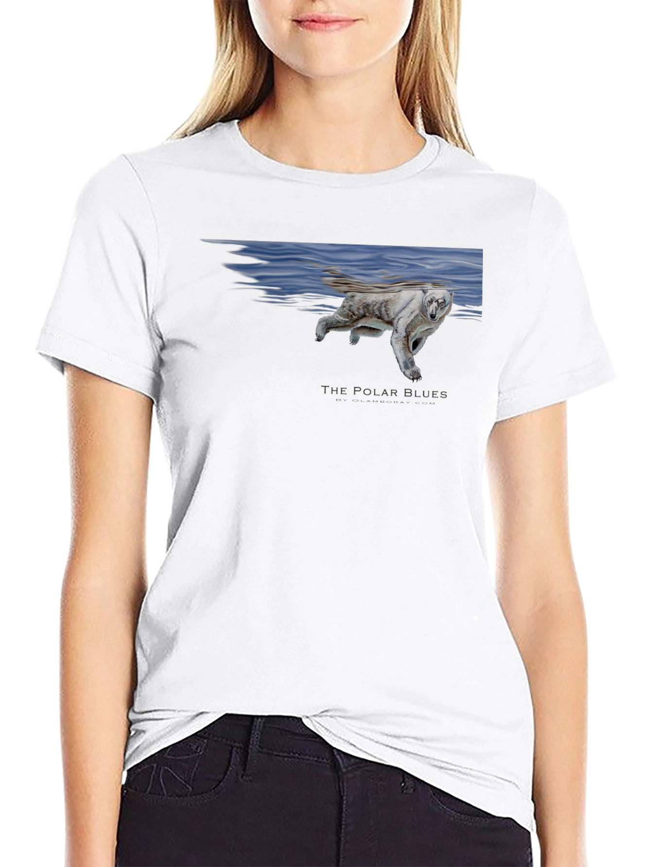 Black Polar Bear Blues Graphic T-Shirt - Black view 9