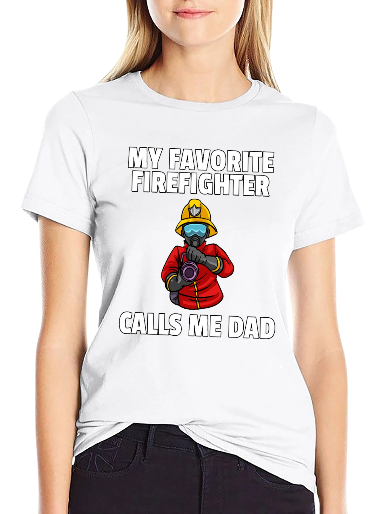 Black My Favorite Firefighter Calls Me Dad T-Shirt view 9