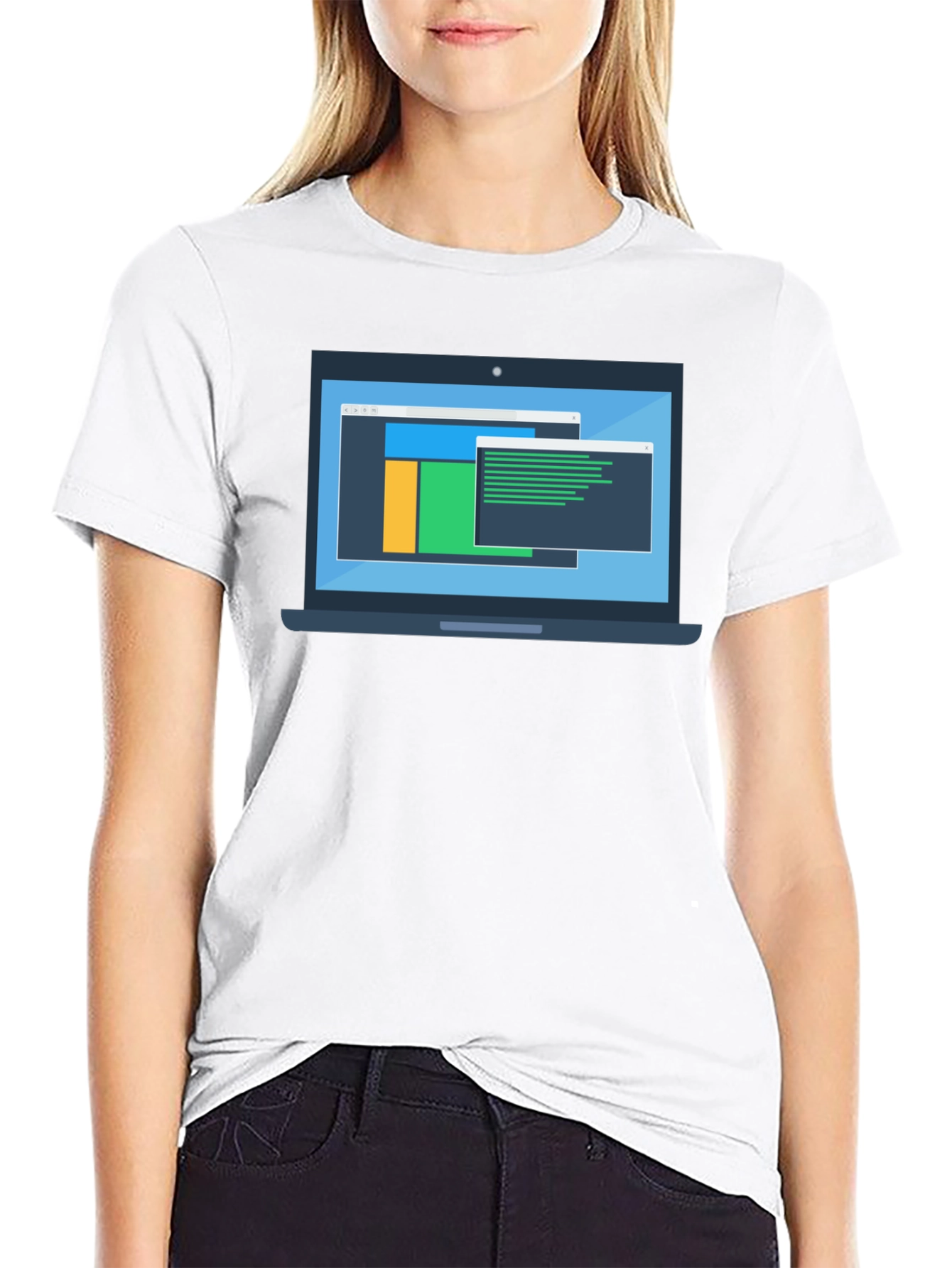Black Programmer Laptop Graphic T-Shirt view 9