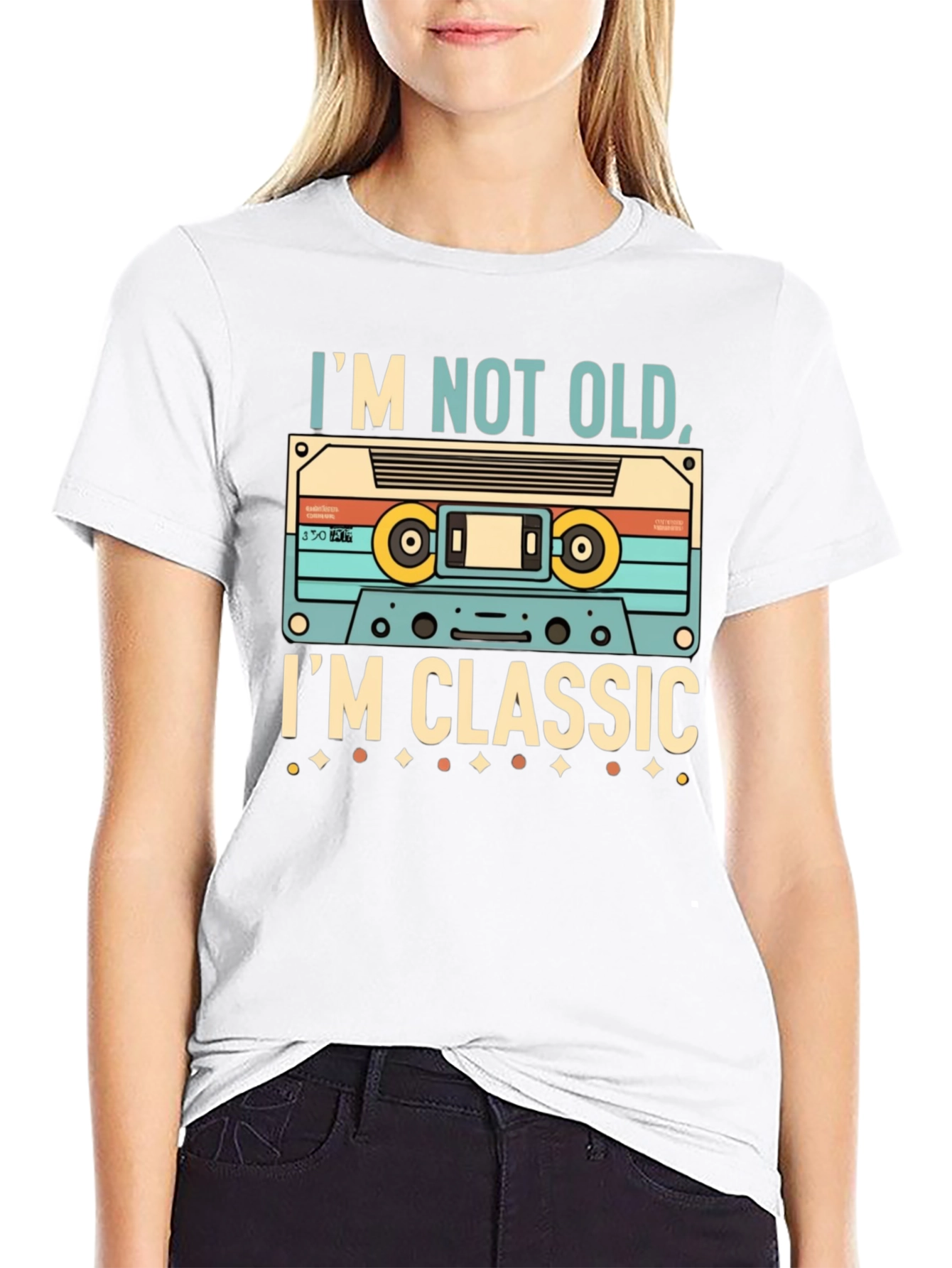 Black I'm Not Old, I'm Classic Cassette Tape T-Shirt view 9