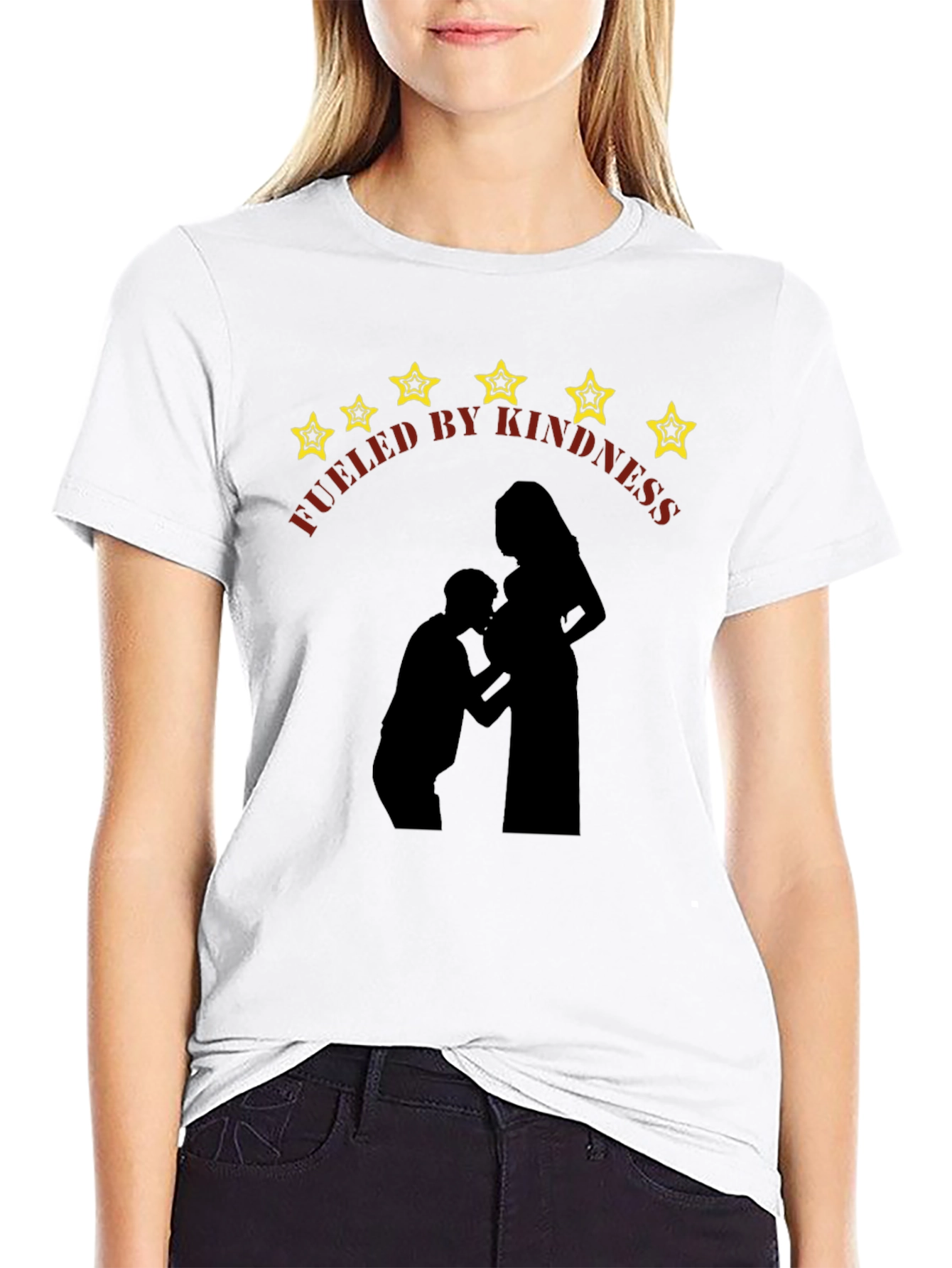 Black Kindness Fueled Maternity T-Shirt view 9