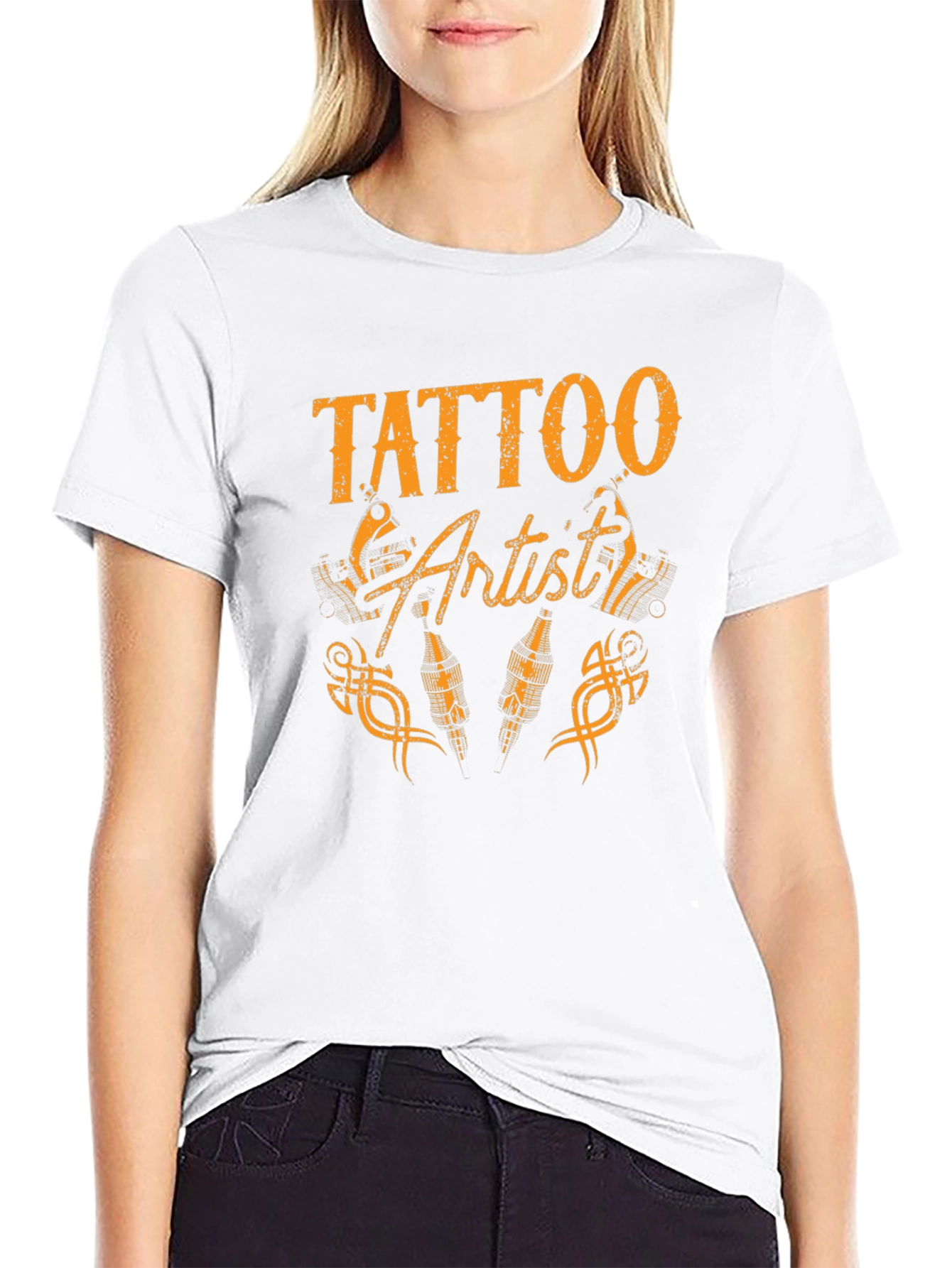 Black Tattoo Artist Graphic Tee - Black Cotton T-Shirt view 9