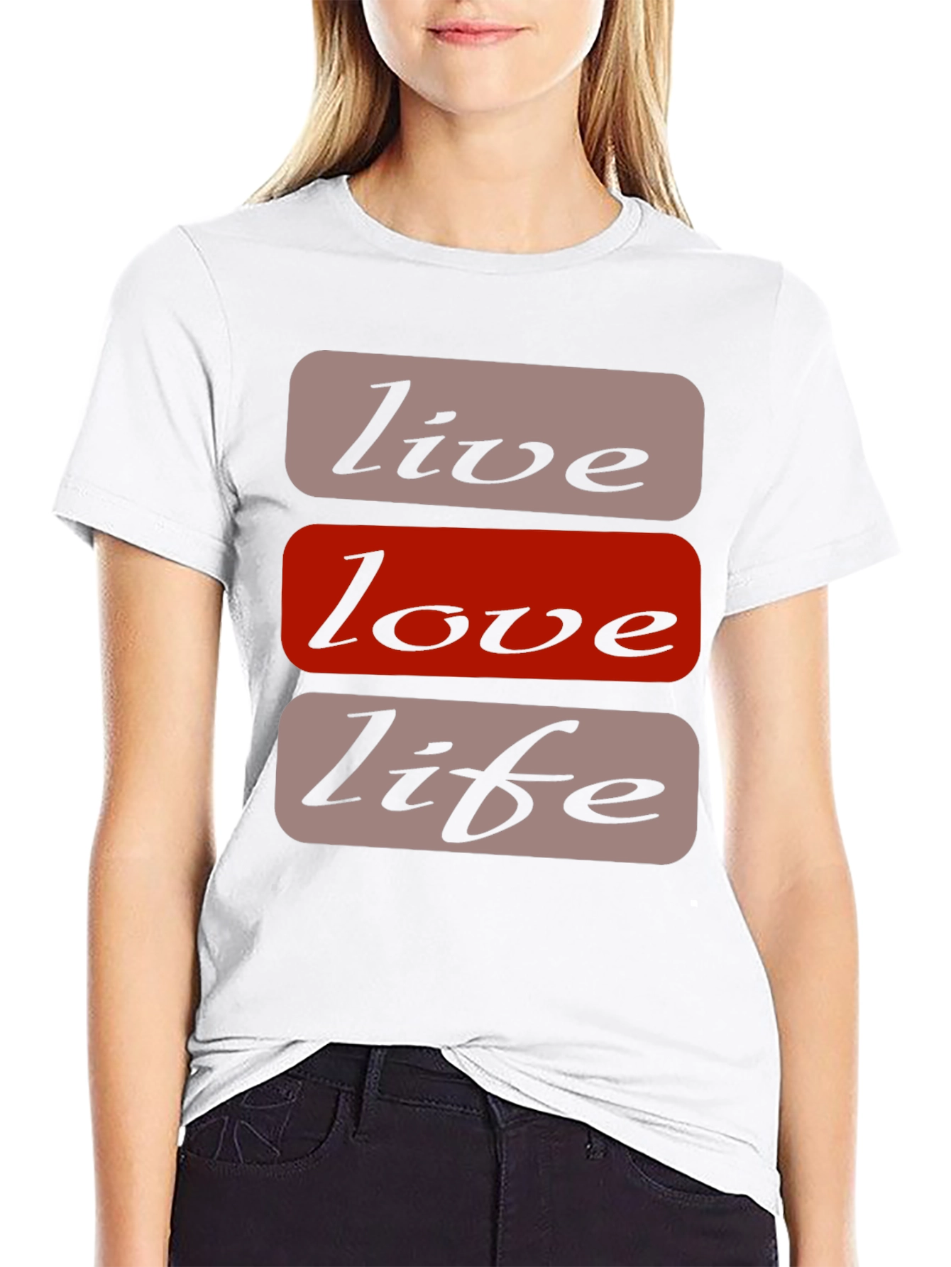 Black Live Love Life Graphic T-Shirt - Casual Black Tee view 9
