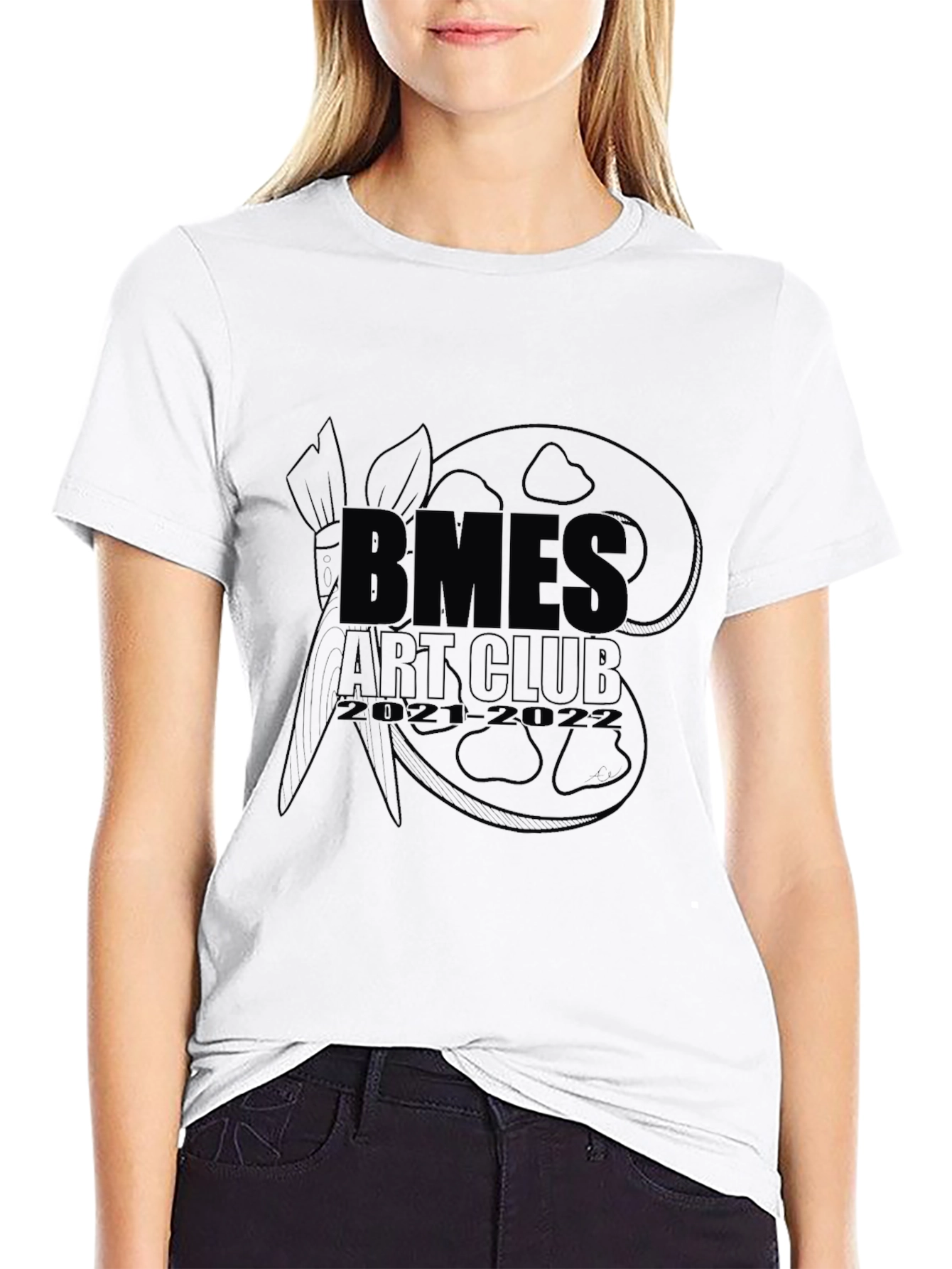 Black Black BMES Art Club Graphic T-Shirt view 9