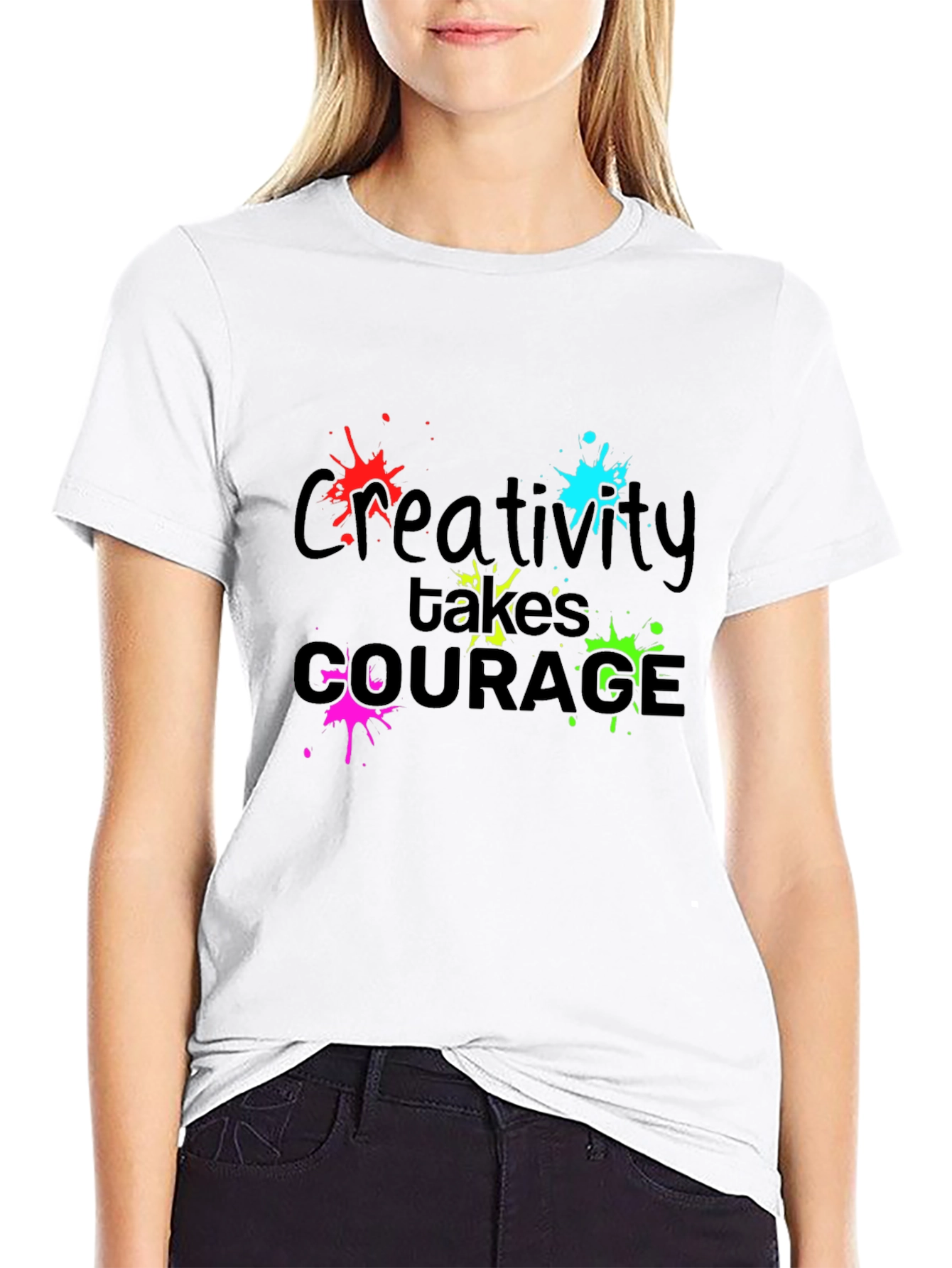Black Creative Courage T-Shirt - Bold Design view 9