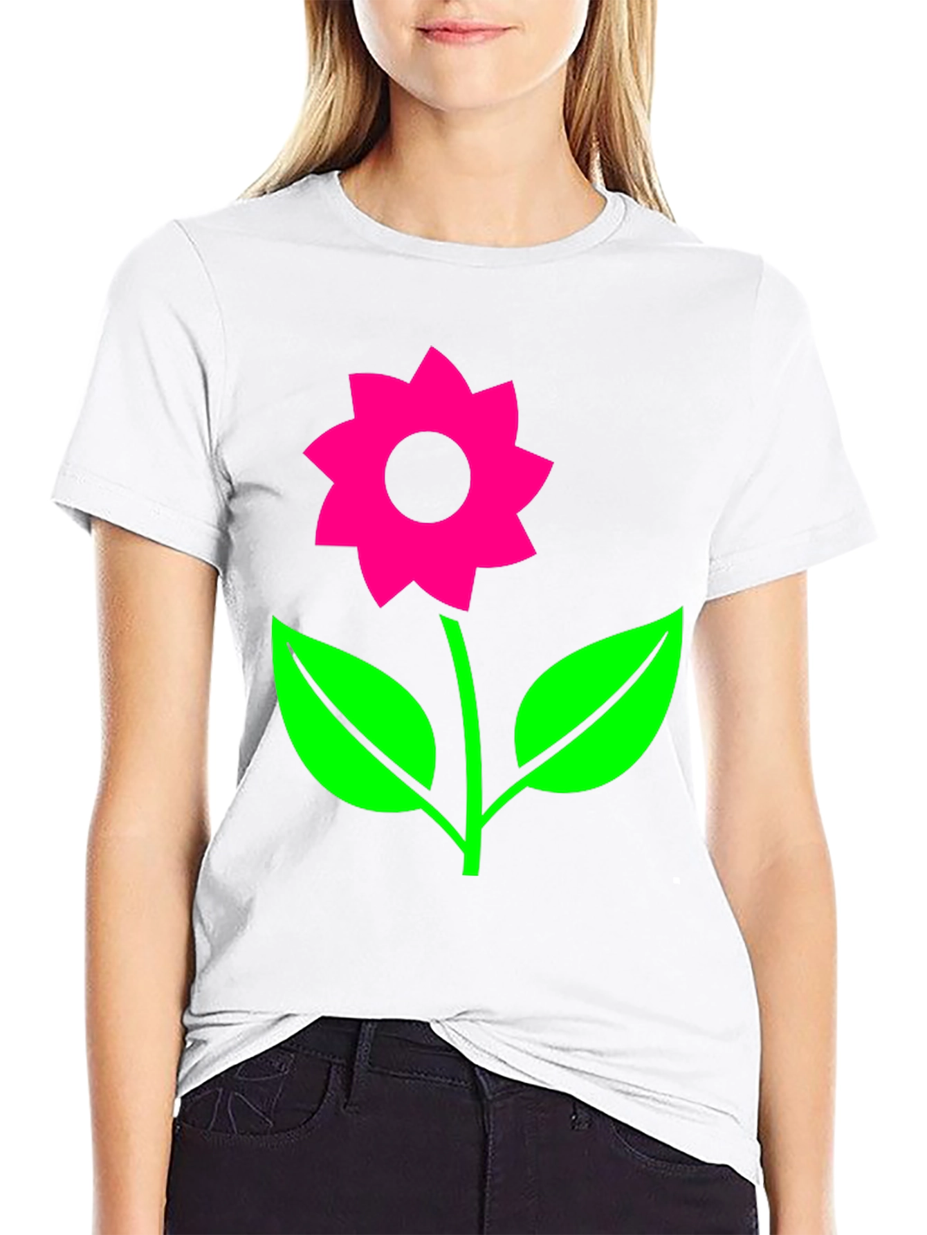 Black Funky Flower Graphic Tee - Black view 9