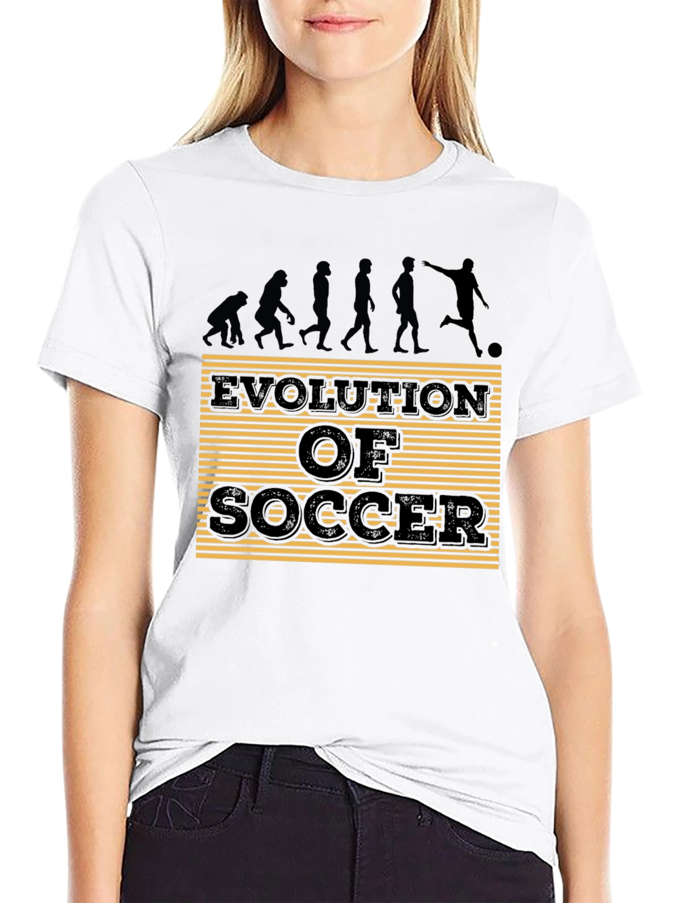 Black Evolution of Soccer Graphic T-Shirt view 9