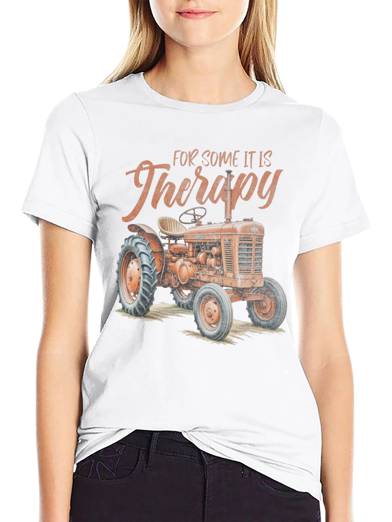 Black Tractor Therapy Graphic T-Shirt view 9