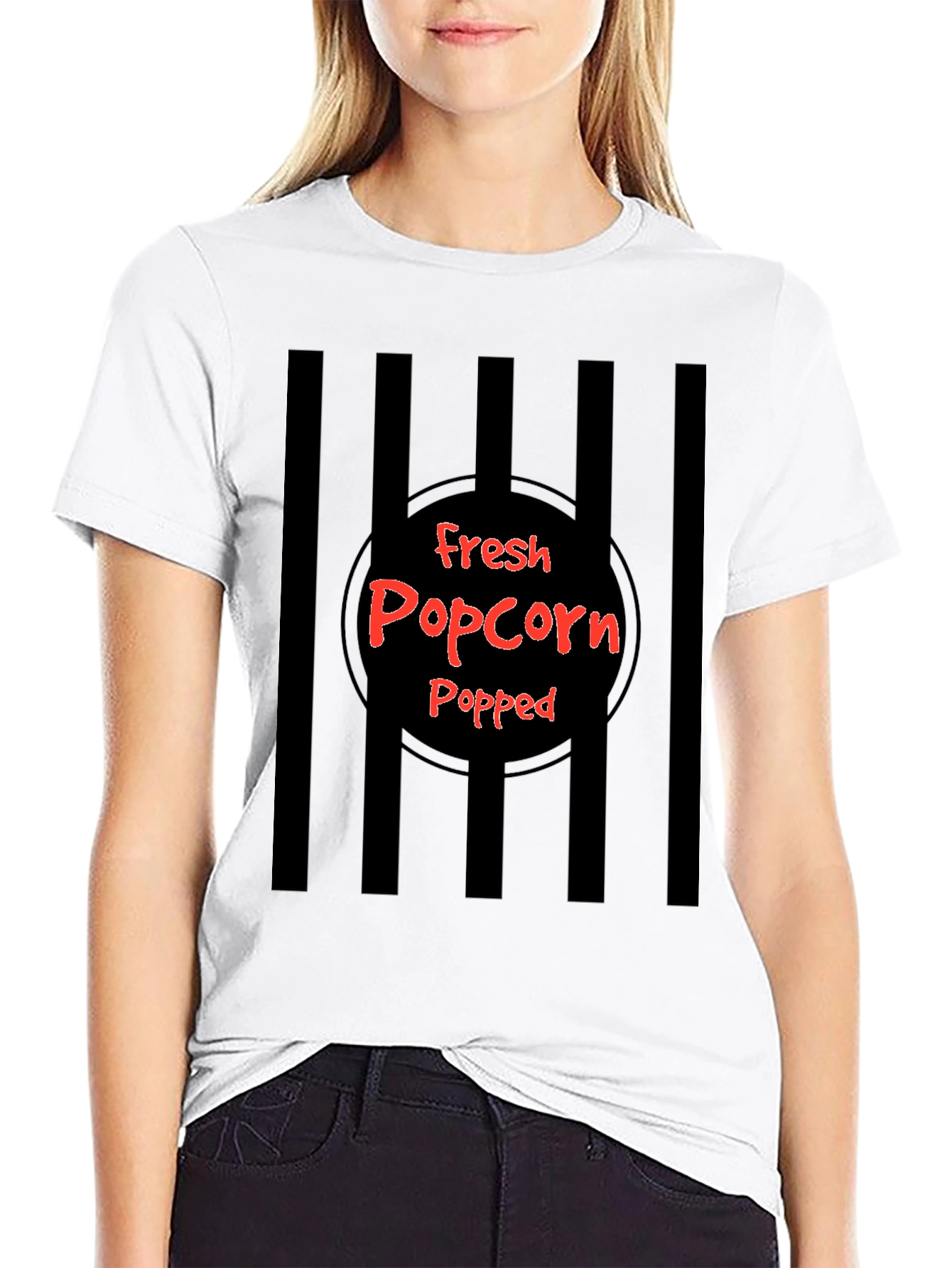 Black Fresh Popped Popcorn Graphic T-Shirt view 9