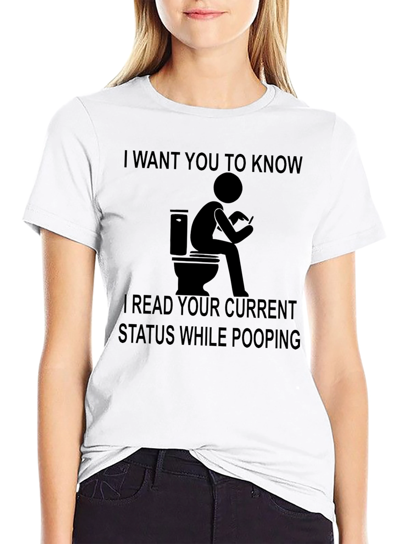 Black Funny Toilet Humor T-Shirt - Read Your Status view 9