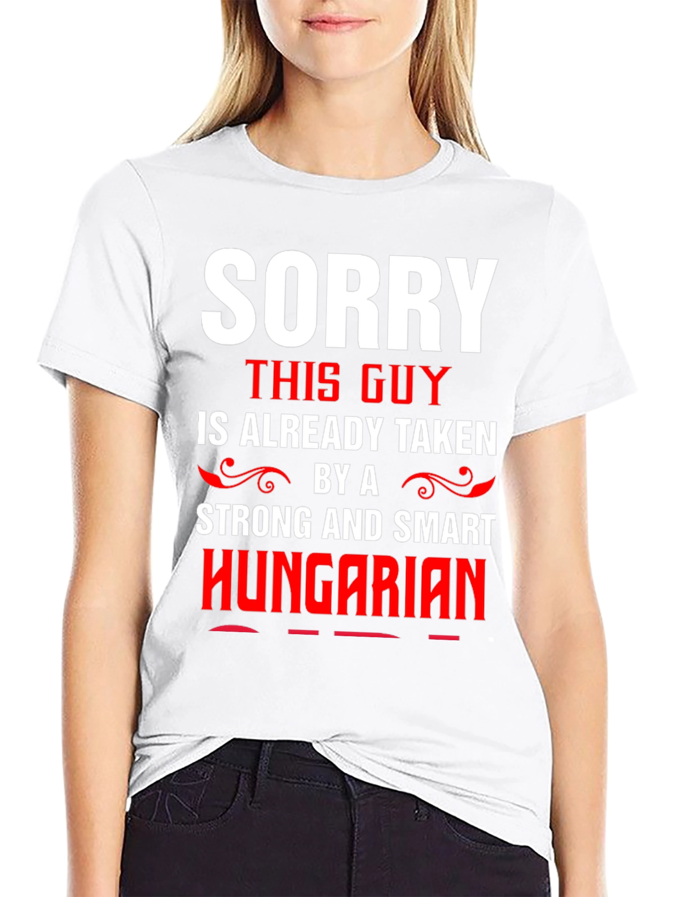 Black Sorry Taken By Hungarian Graphic Tee view 9