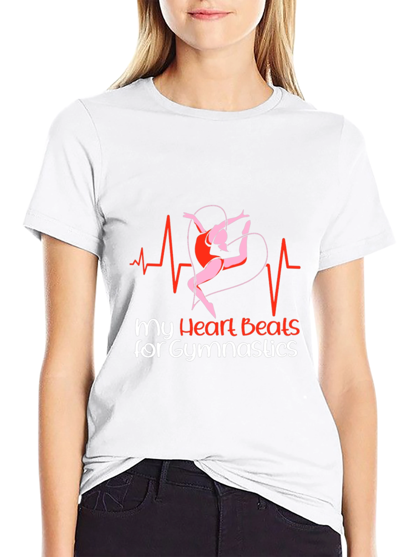 Black Gymnastics Heartbeat T-Shirt view 9