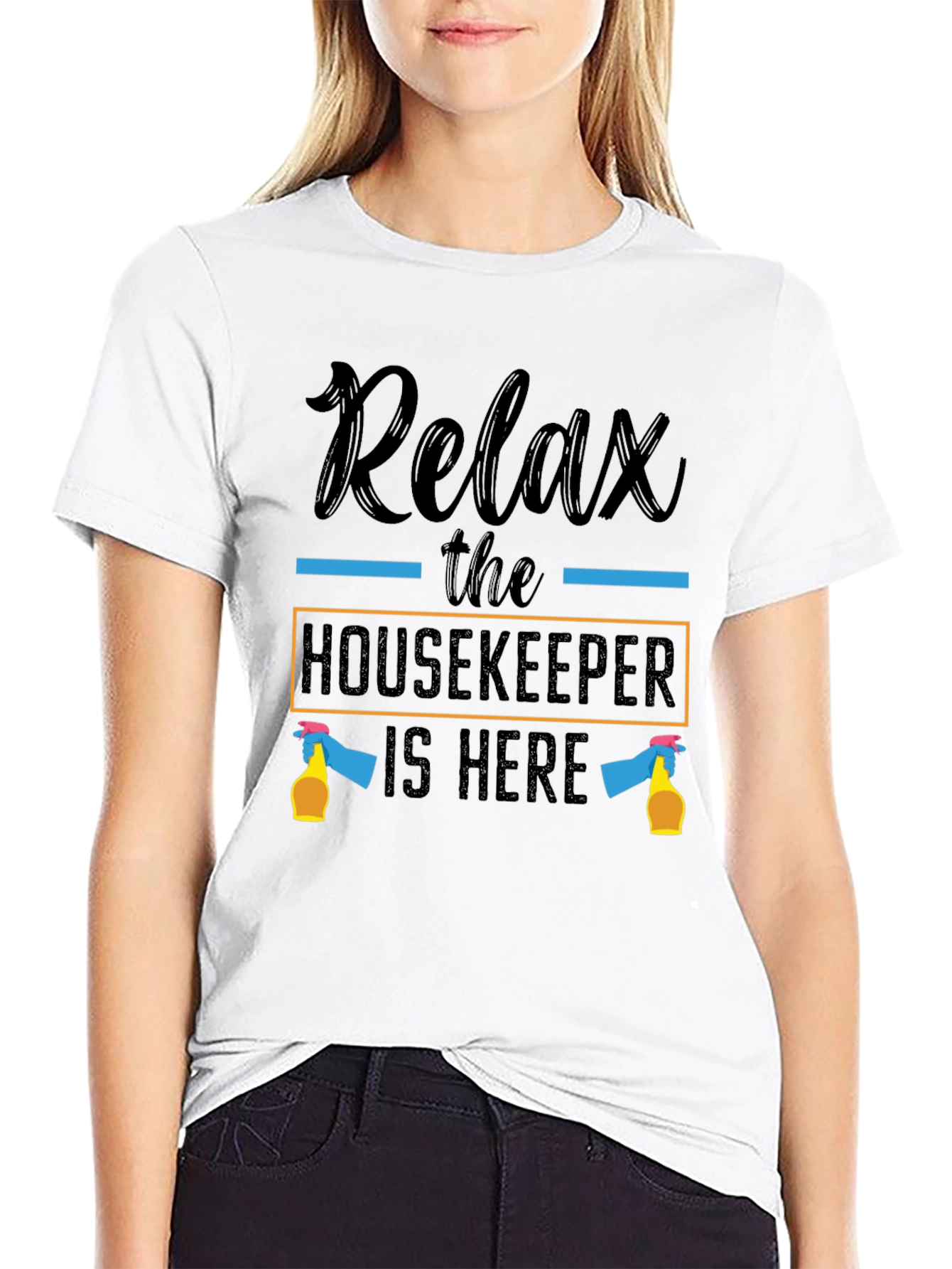 Black Relax Housekeeper T-Shirt - Cleaning Humor Tee view 9
