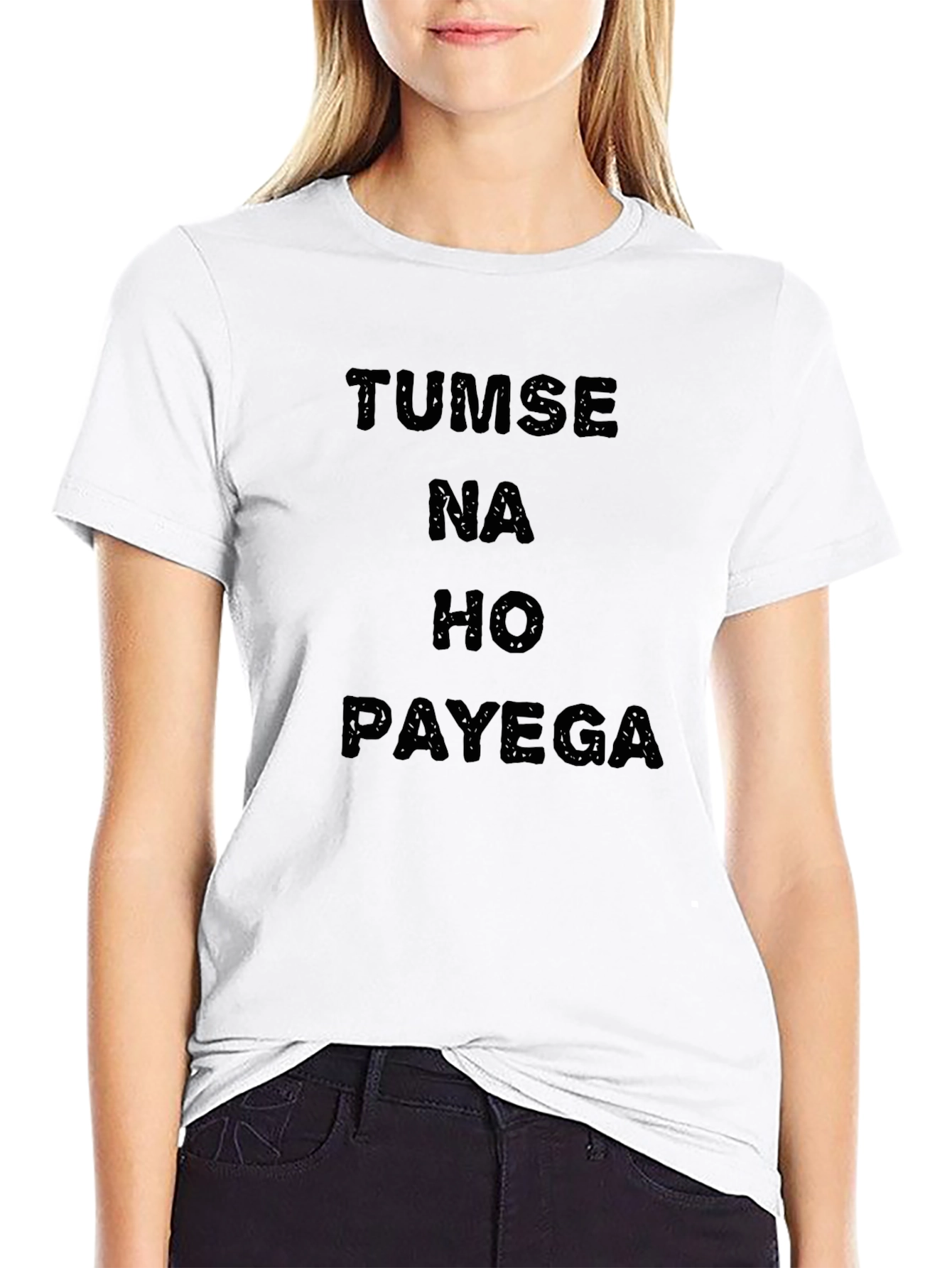Black Tumse Na Ho Payega T-Shirt - Black Cotton Blend view 9