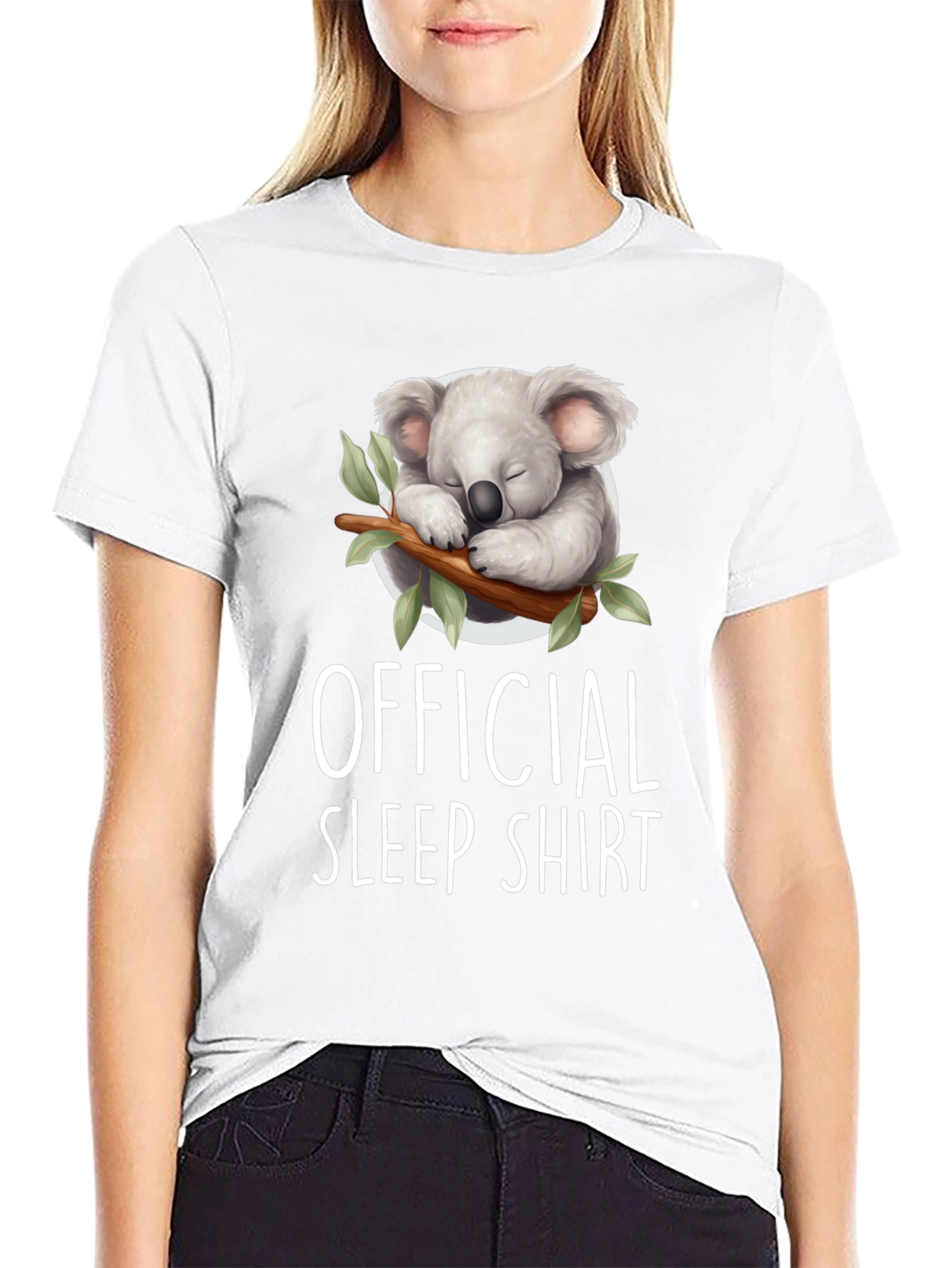 Black Official Sleep Shirt - Koala Graphic Tee view 9