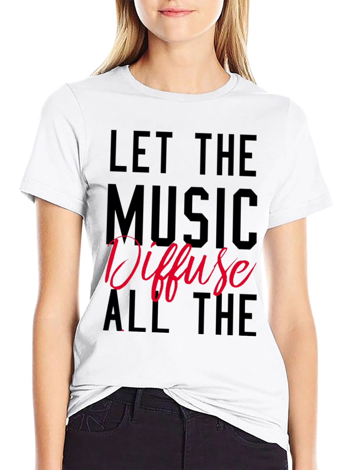 Black Let the Music Diffuse T-Shirt view 9