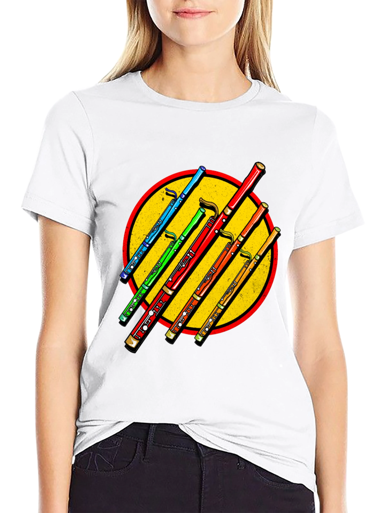 Black Bassoon Circle Graphic Tee view 9