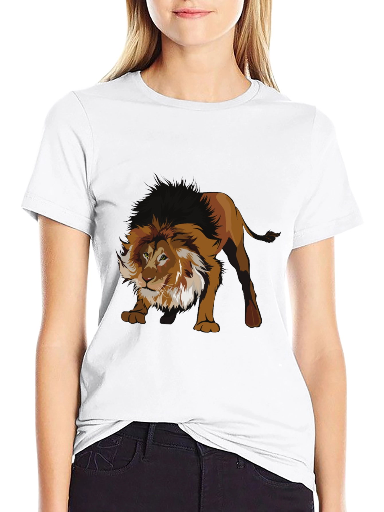 Black Lion Graphic Black T-Shirt view 9