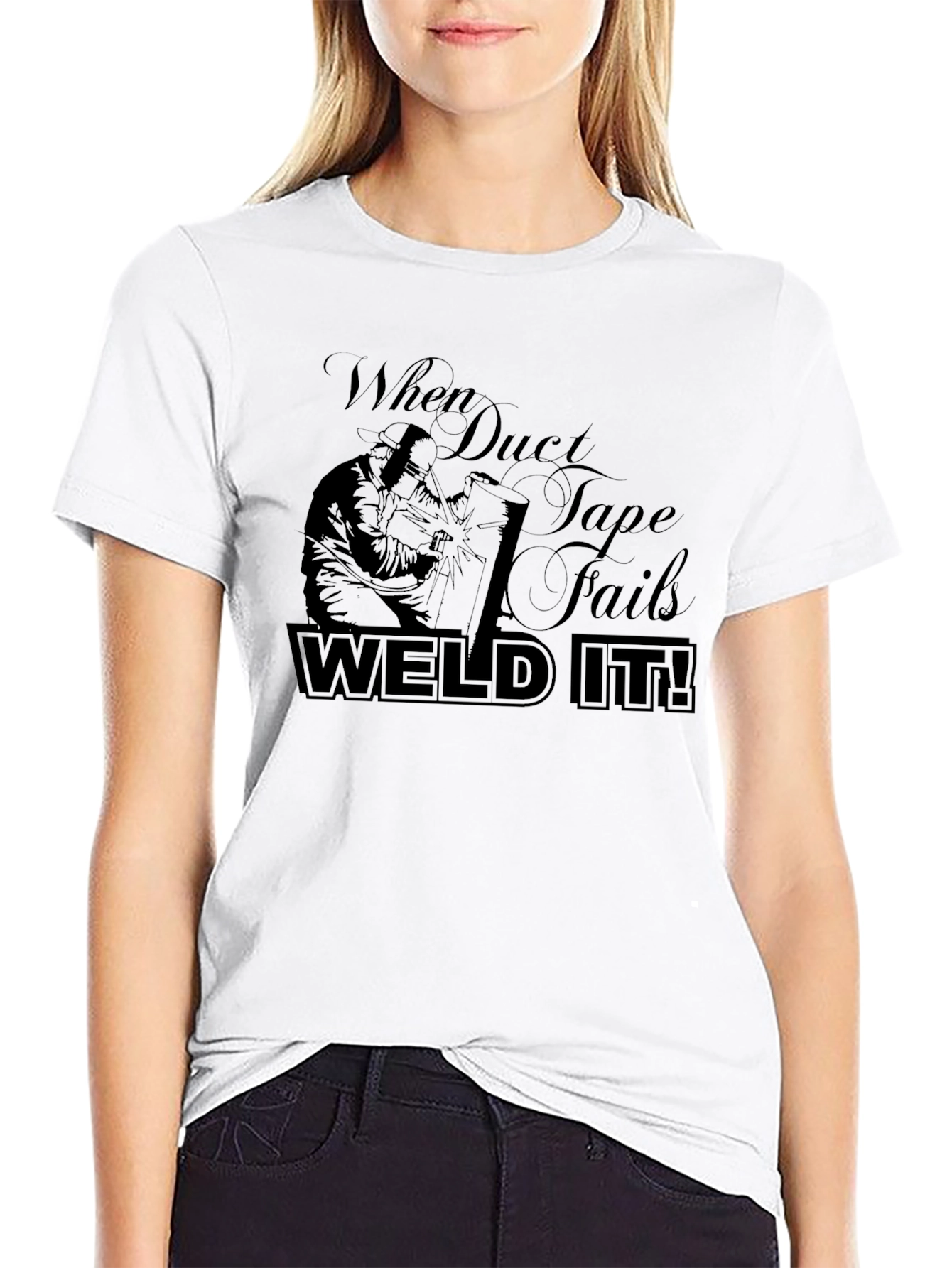 Black Weld It! Black Graphic T-Shirt - Duct Tape Fails view 9