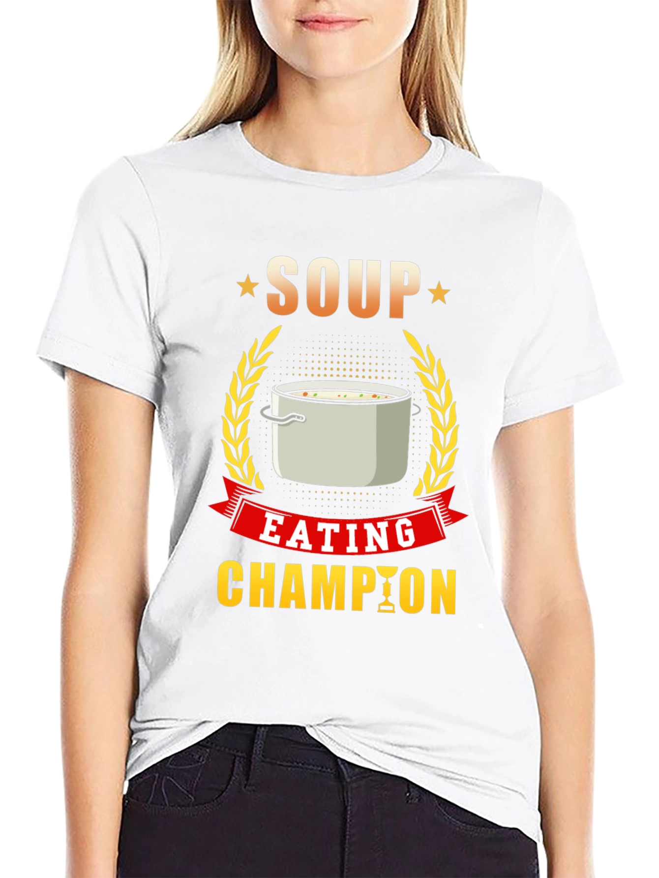 Black Soup Eating Champion T-Shirt, Funny Foodie Tee view 9