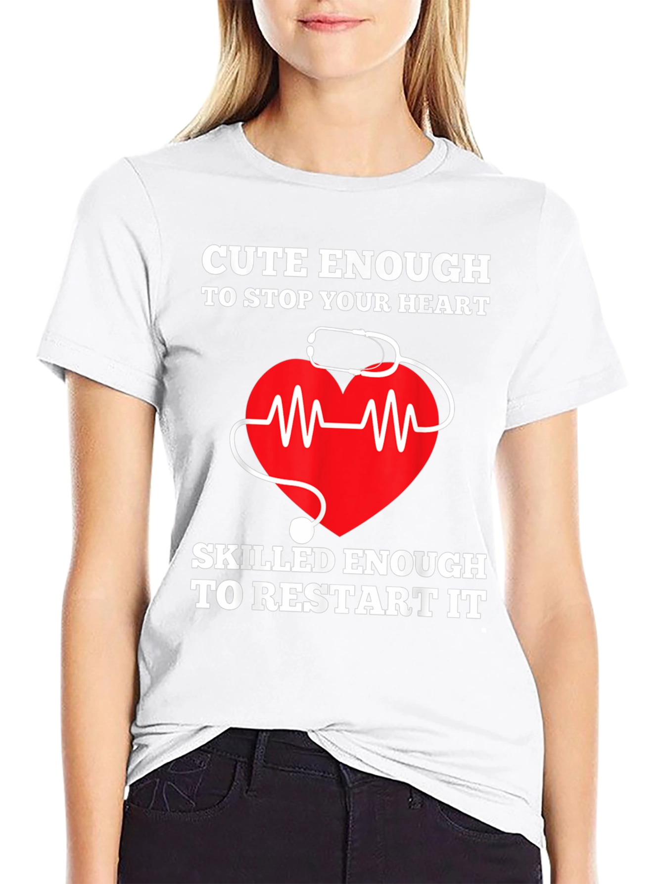 Black Cute Enough to Stop Your Heart T-Shirt view 9