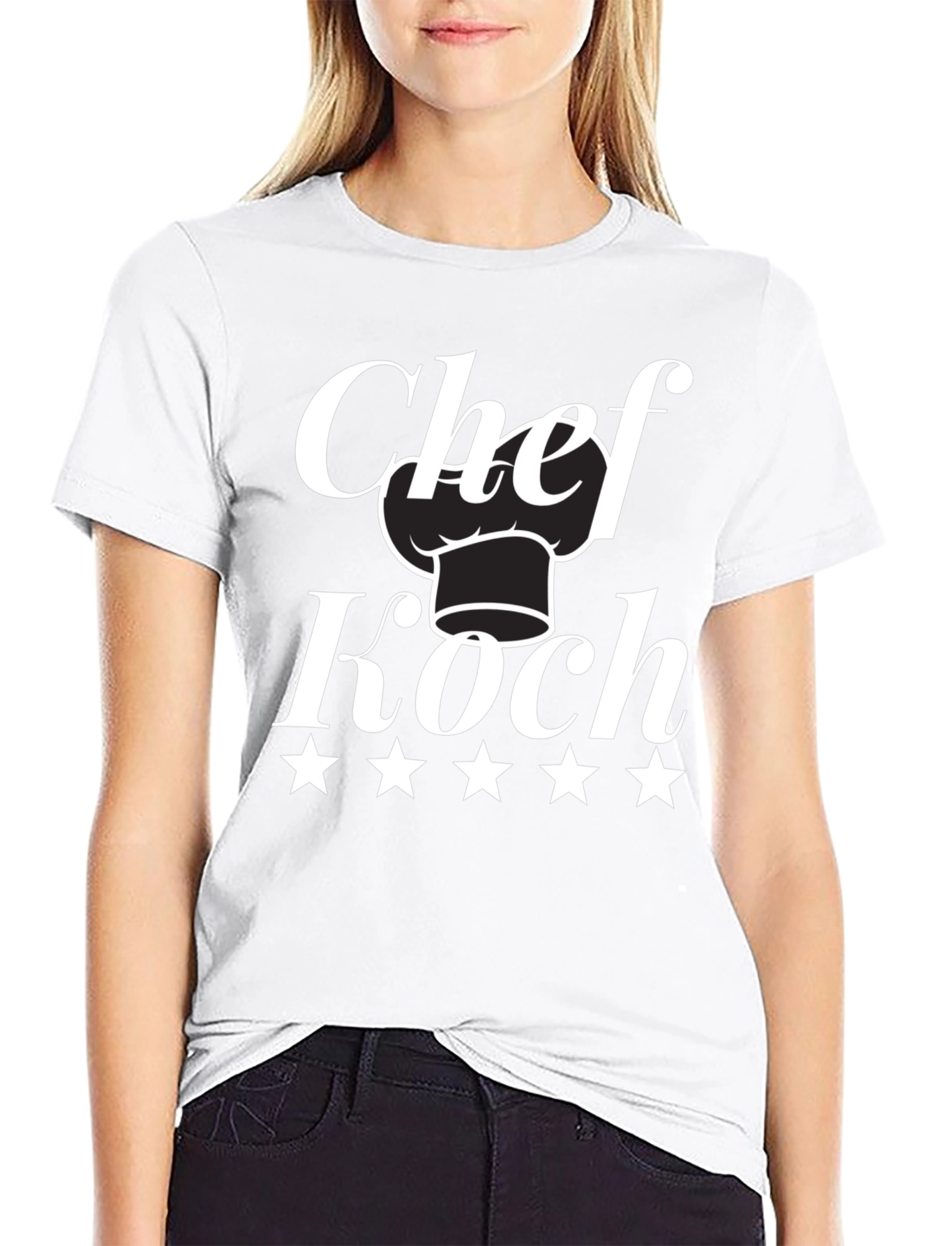Black Chef Koch T-Shirt - Five Star Design view 9