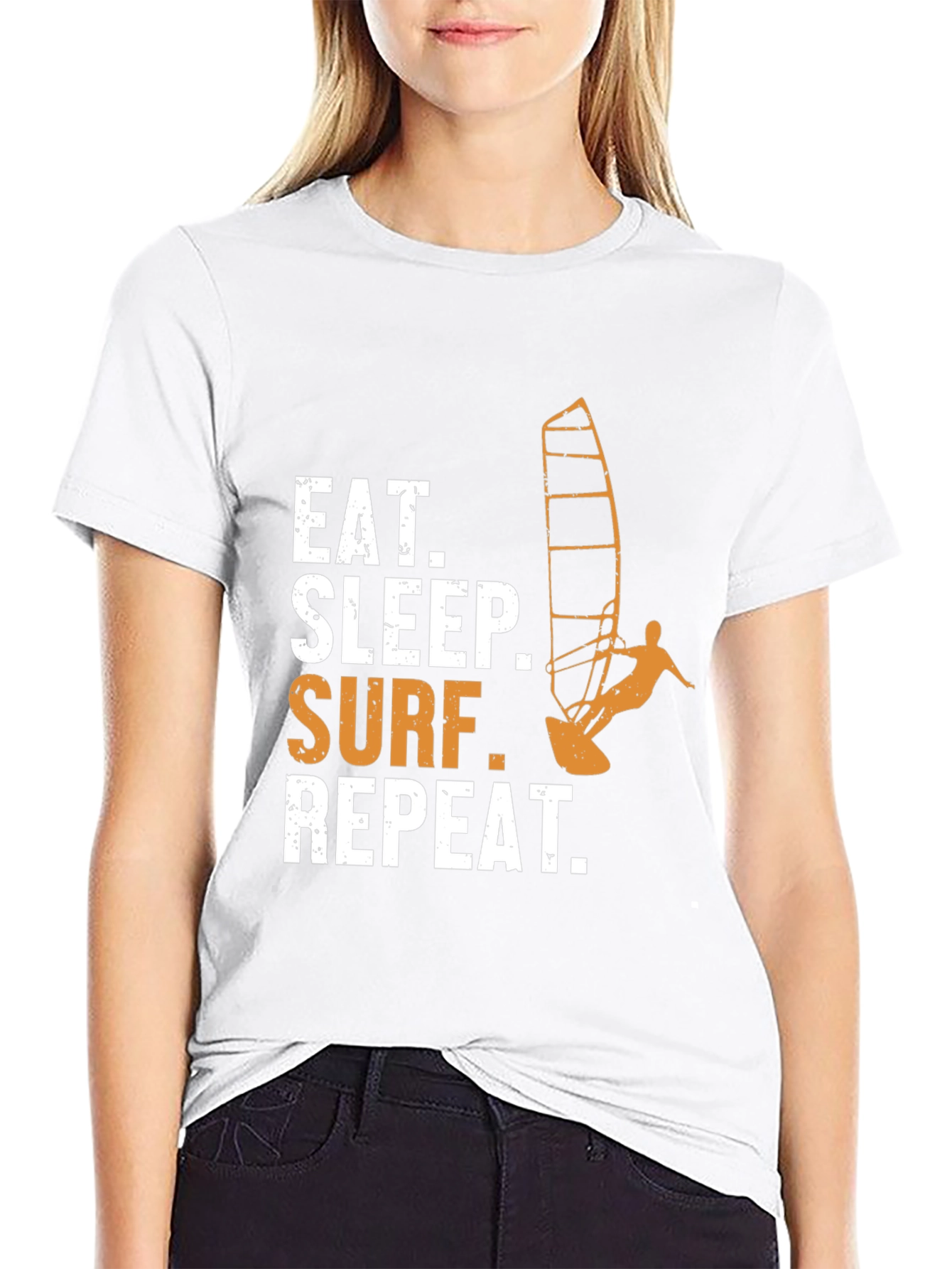 Black Eat Sleep Surf Repeat T-Shirt view 9