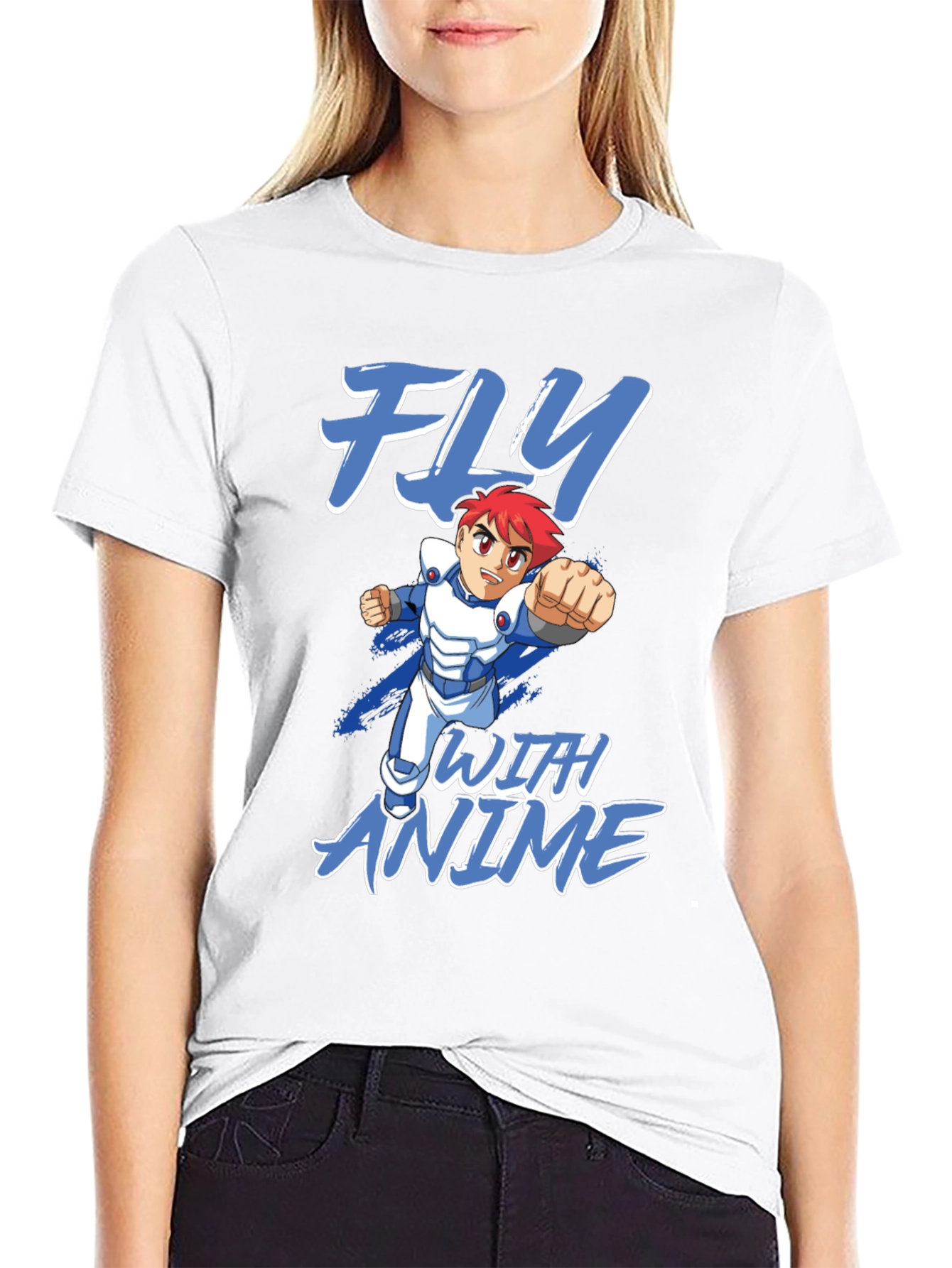 Black Fly With Anime Graphic T-Shirt view 9