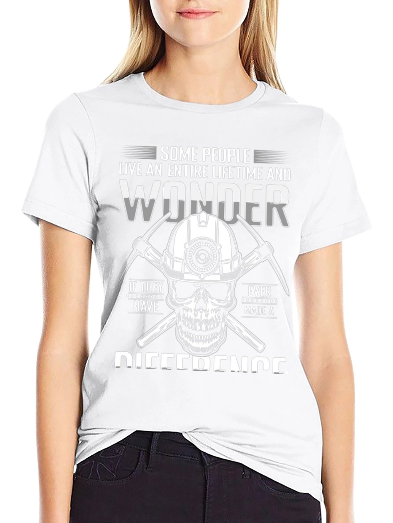 Black Miner Skull Graphic Tee: Live with Purpose view 9