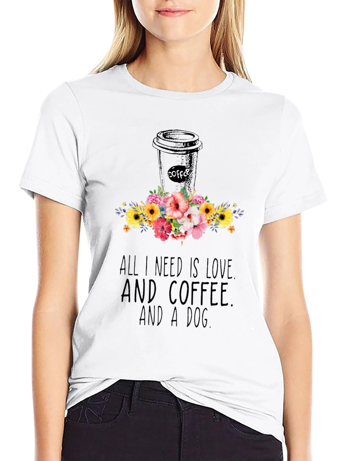 Black Love, Coffee, & Dog T-Shirt view 9