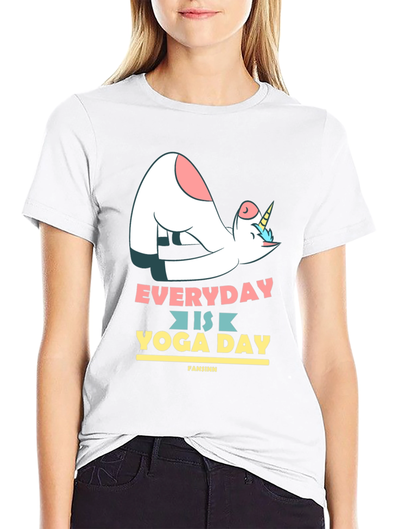 Black Unicorn Yoga T-Shirt - Everyday is Yoga Day Tee view 9