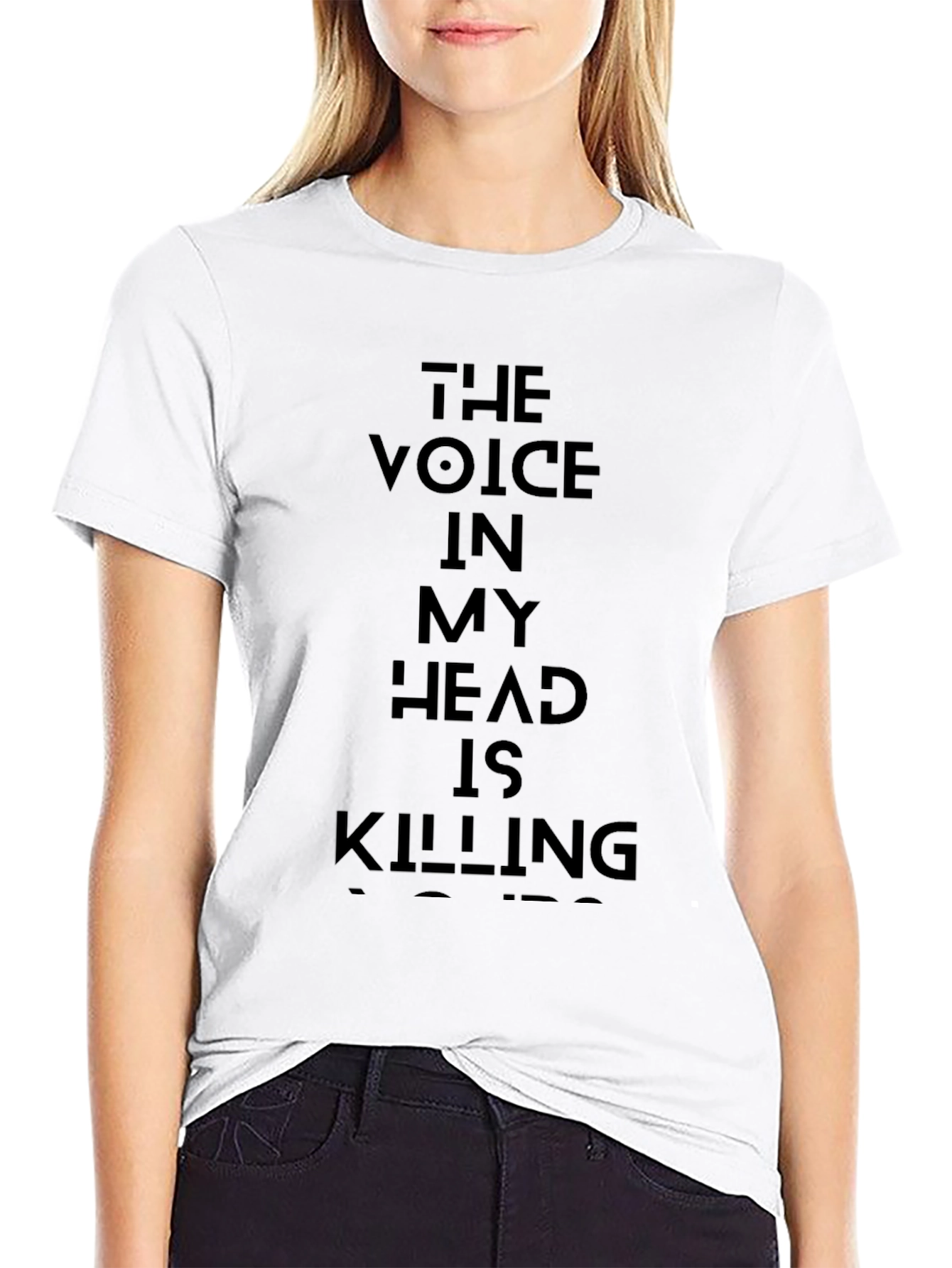 Black The Voice In My Head Graphic Tee - Soft Cotton view 9