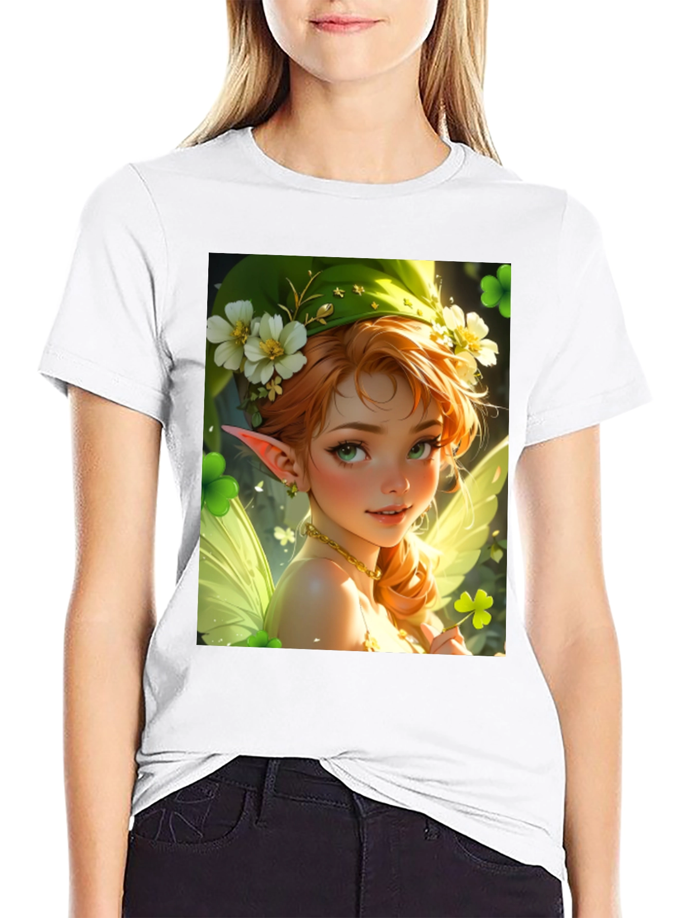 Black St. Patrick's Day Fairycore Graphic Tee view 9