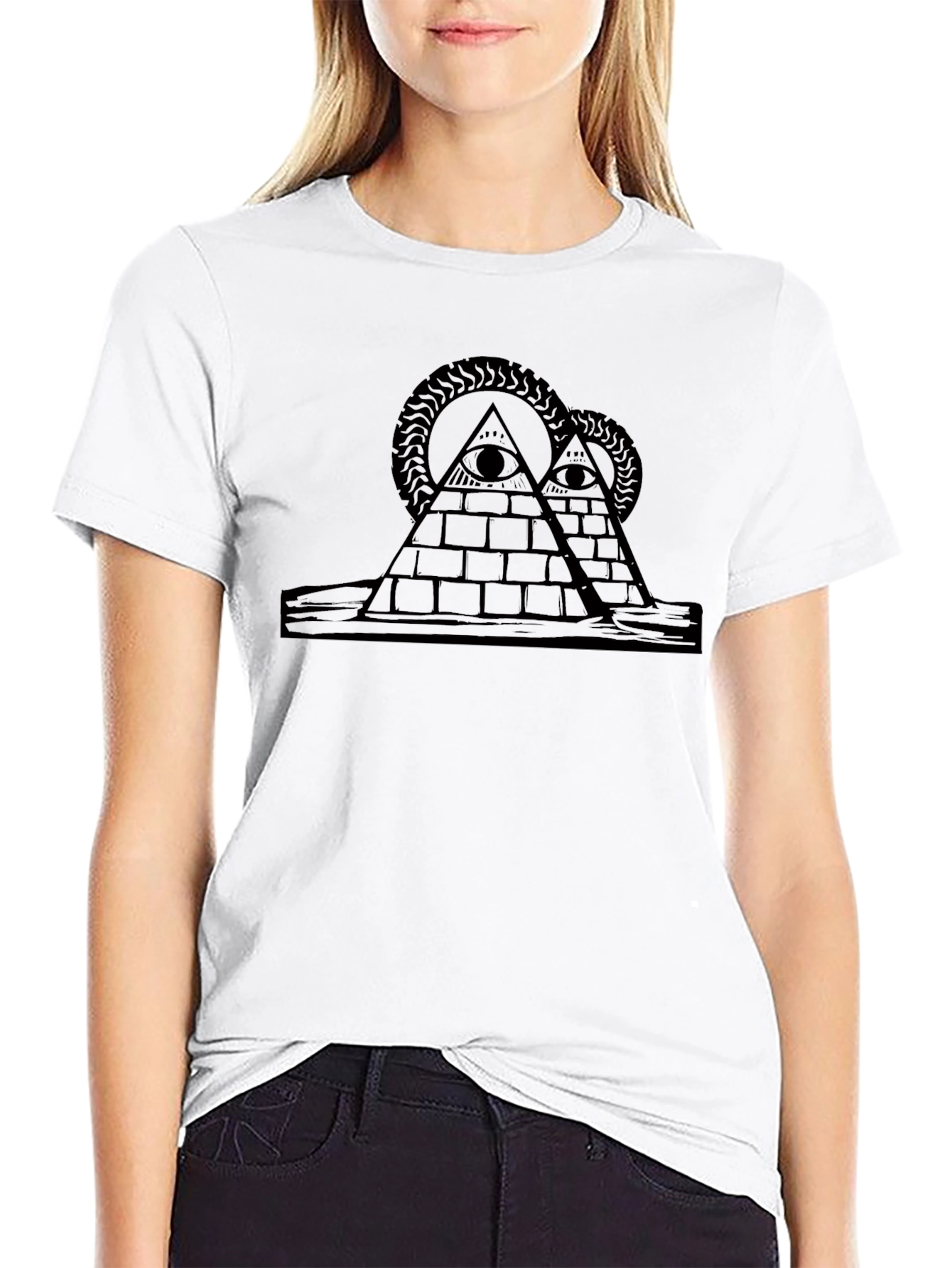 Black Illuminati Pyramid T-Shirt - All Seeing Eye Tee view 9