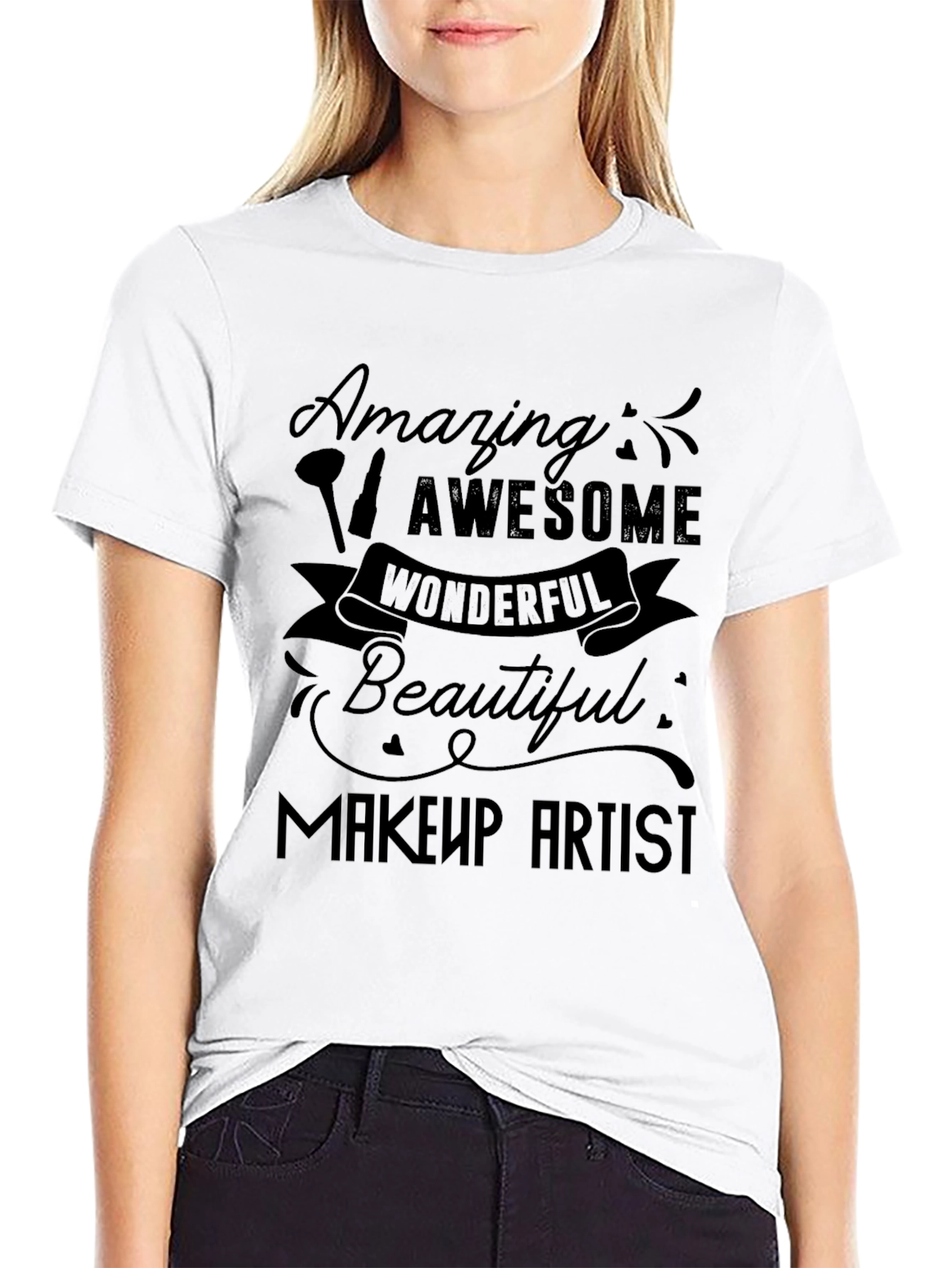 Black Amazing Makeup Artist T-Shirt - Black Graphic Tee view 9