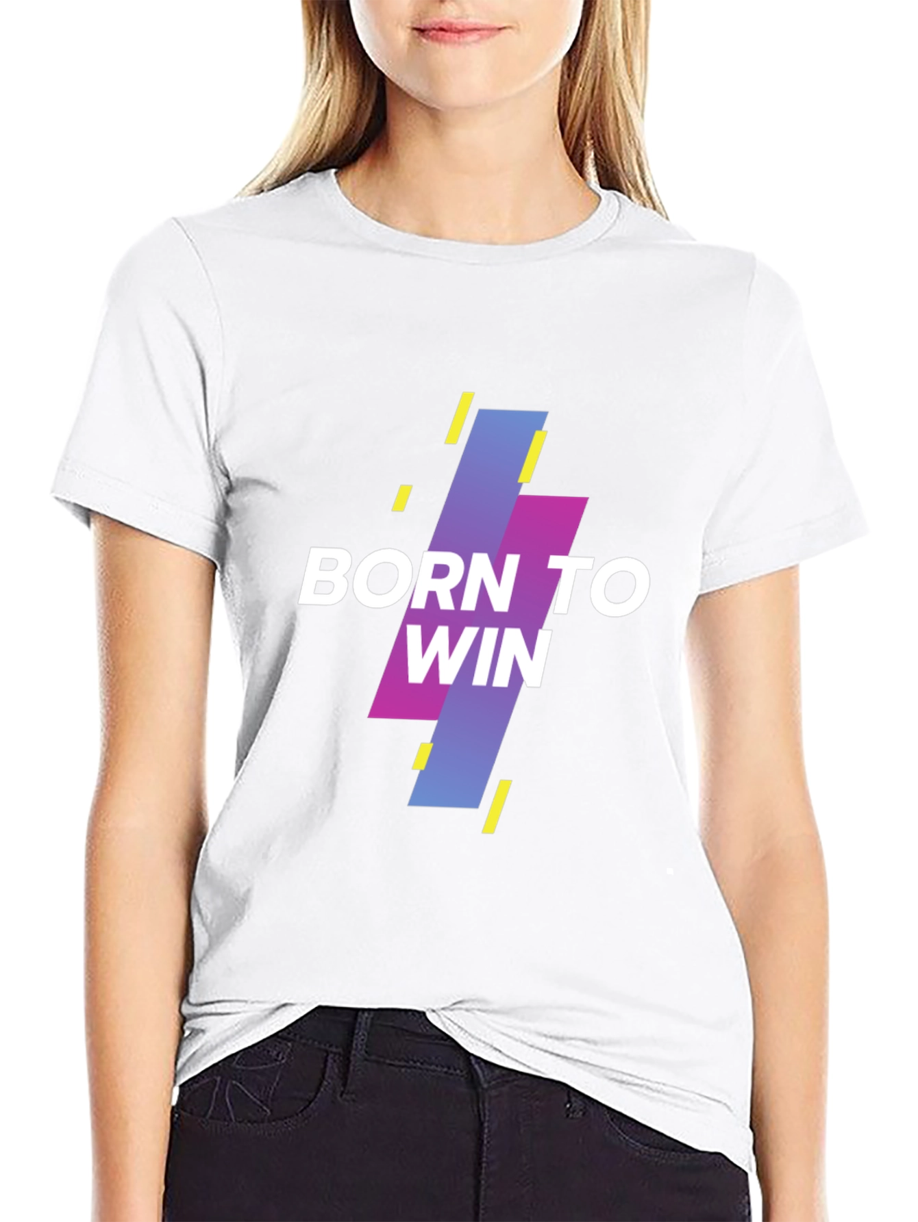 Black Born to Win Graphic Tee - Stylish Black T-Shirt view 9