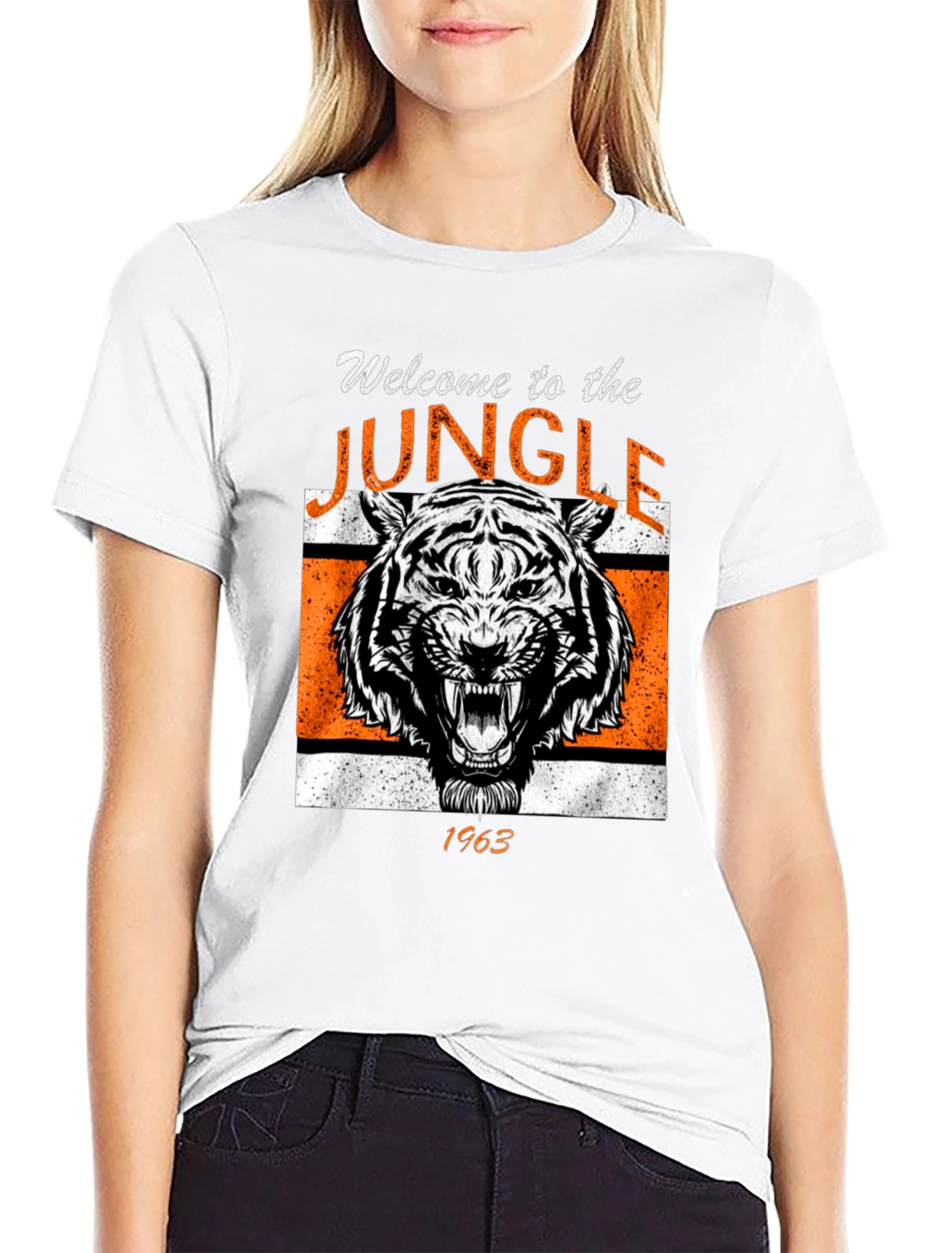 Black Welcome to the Jungle 1963 Tiger Graphic Tee view 9