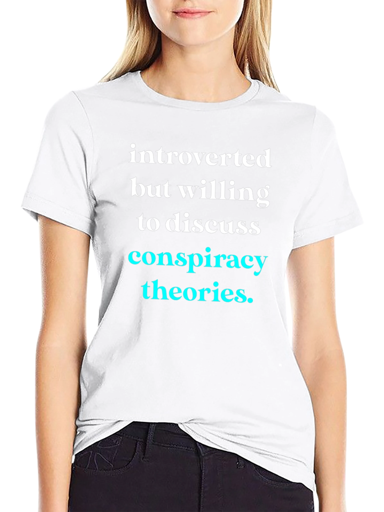 Black Introverted Conspiracy Theories T-Shirt view 9