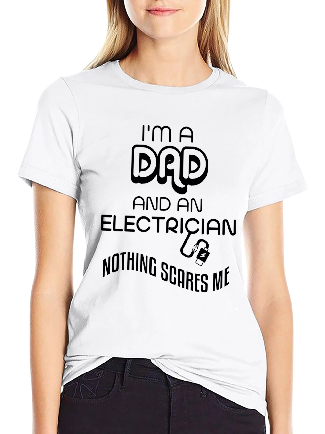 Black Dad Electrician T-Shirt - Nothing Scares Me view 9