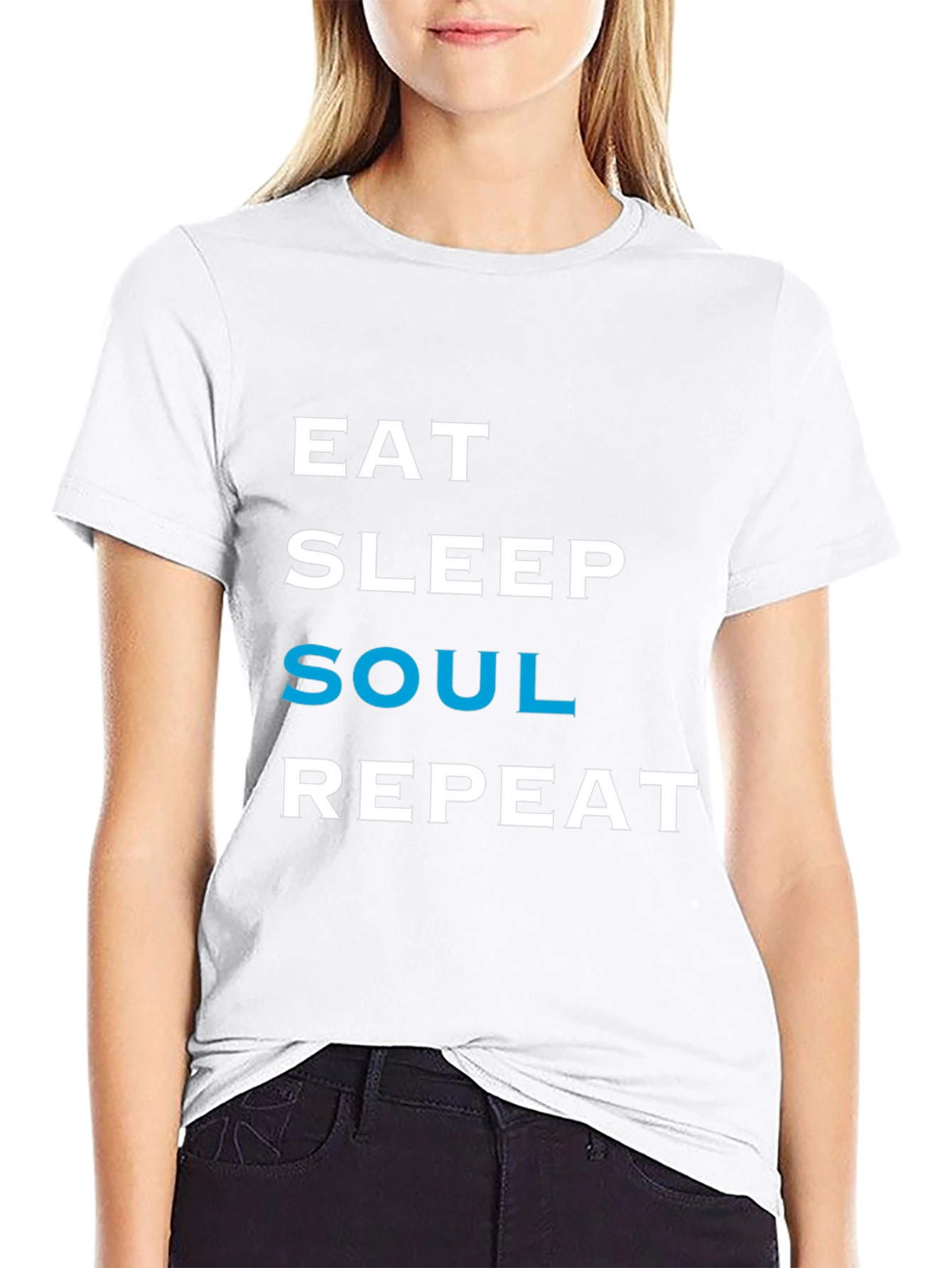 Black Eat Sleep Soul Repeat T-Shirt - Black Casual Tee view 9
