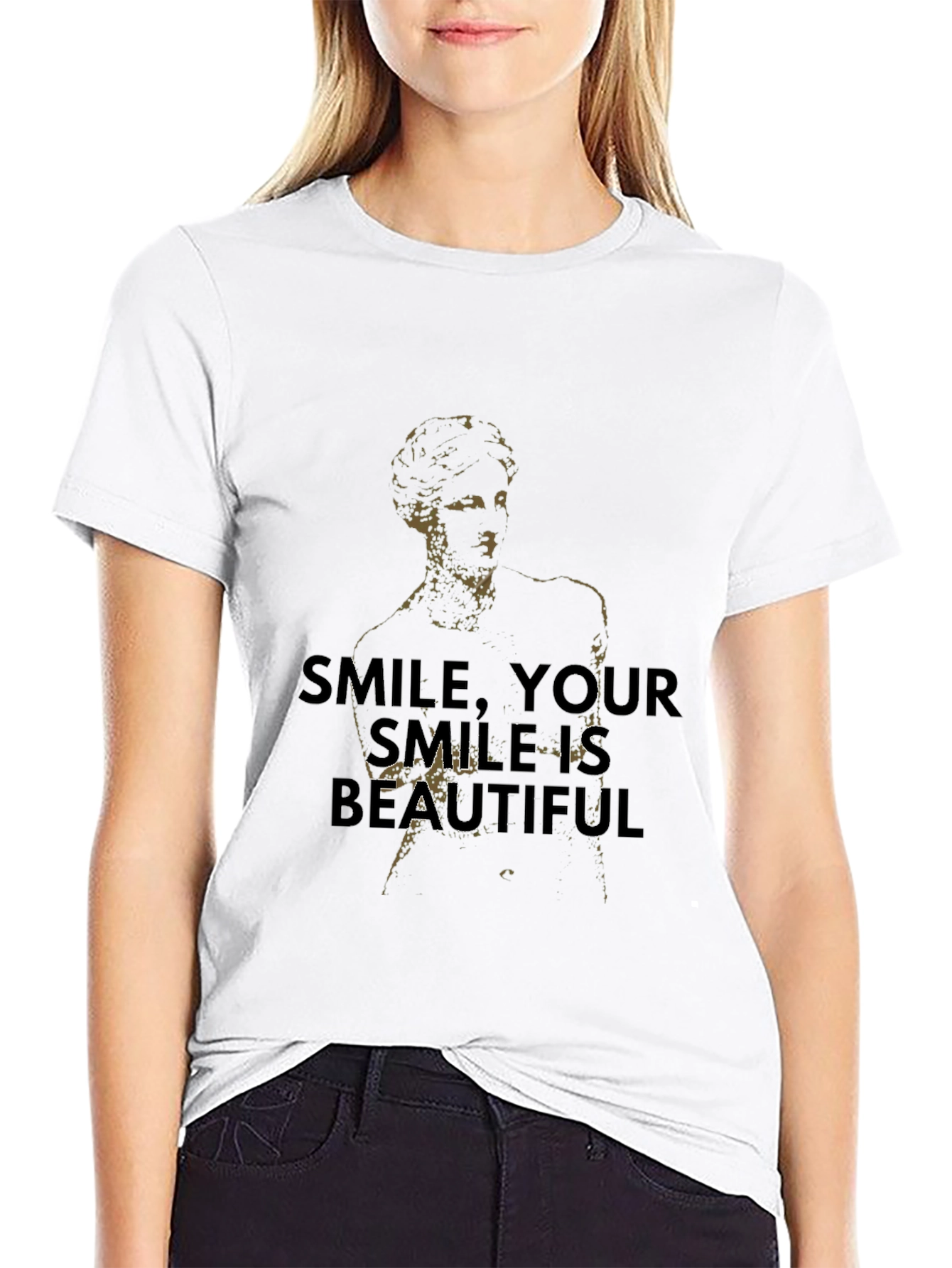 Black Smile is Beautiful Graphic Tee - Black Cotton view 9