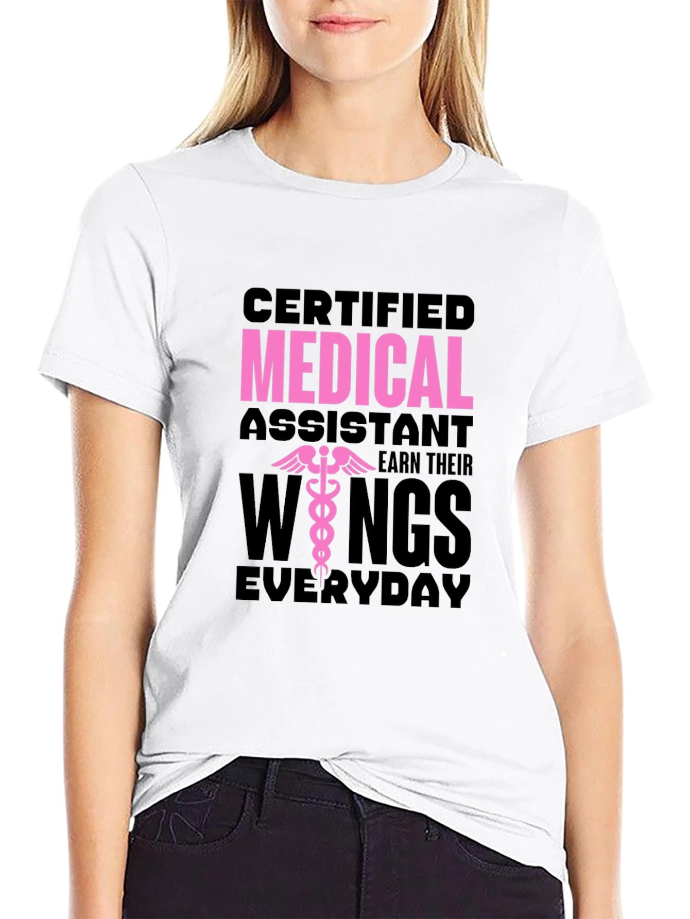 Black Certified Medical Assistant T-Shirt view 9