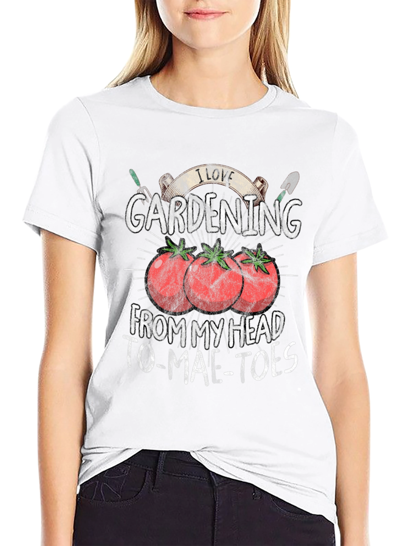 Black Gardening Lover T-Shirt - Head to Tomatoes view 9