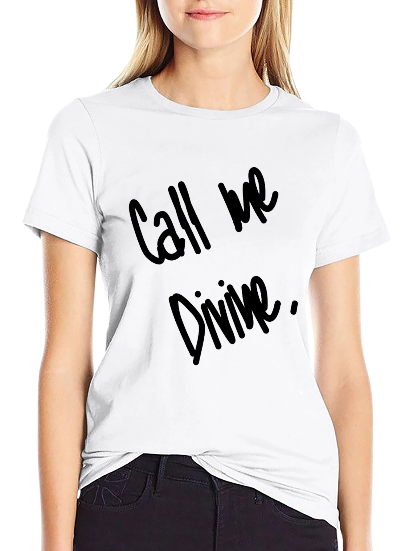 Black Call Me Divine Black T-Shirt view 9