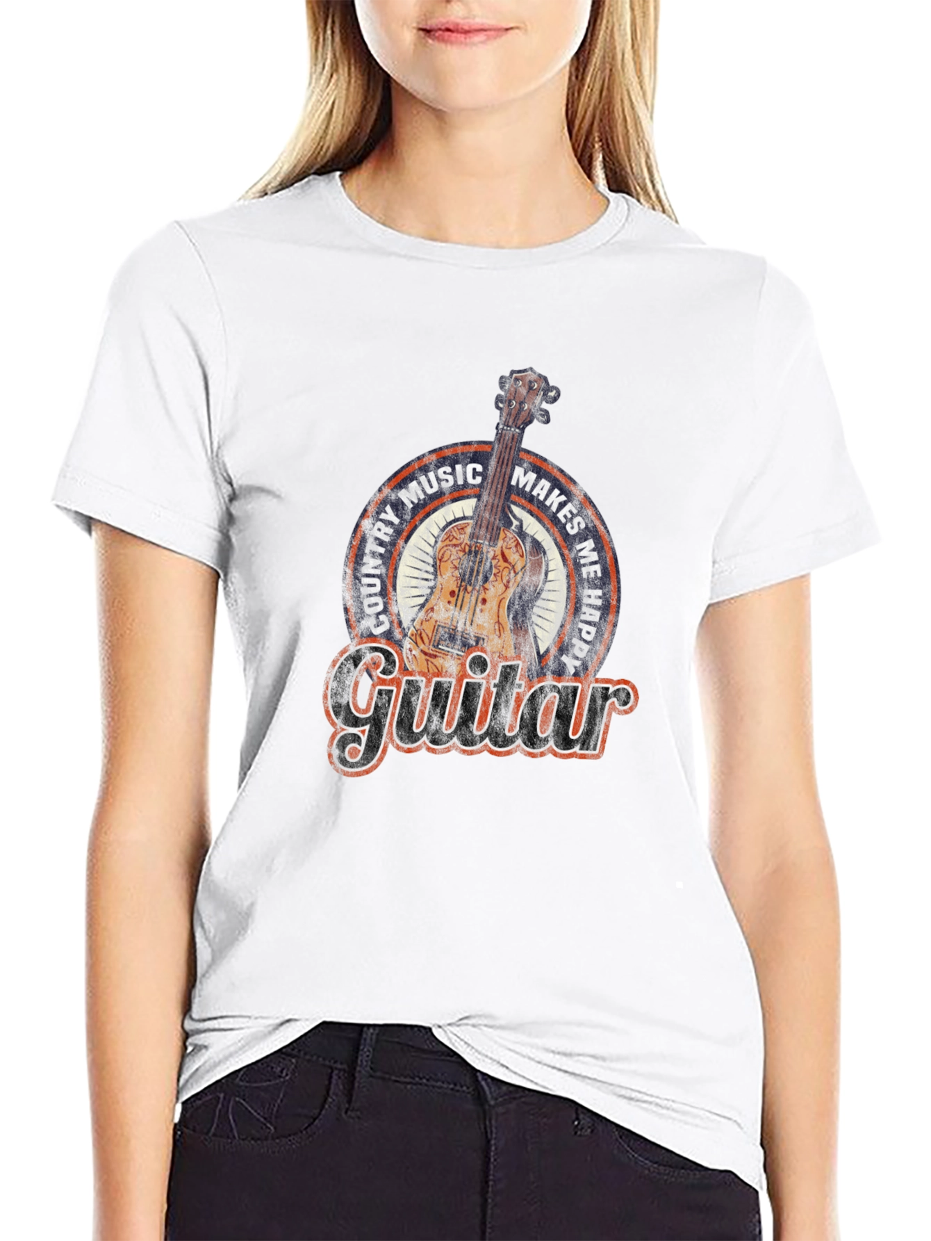 Black Country Music Guitar T-Shirt view 9