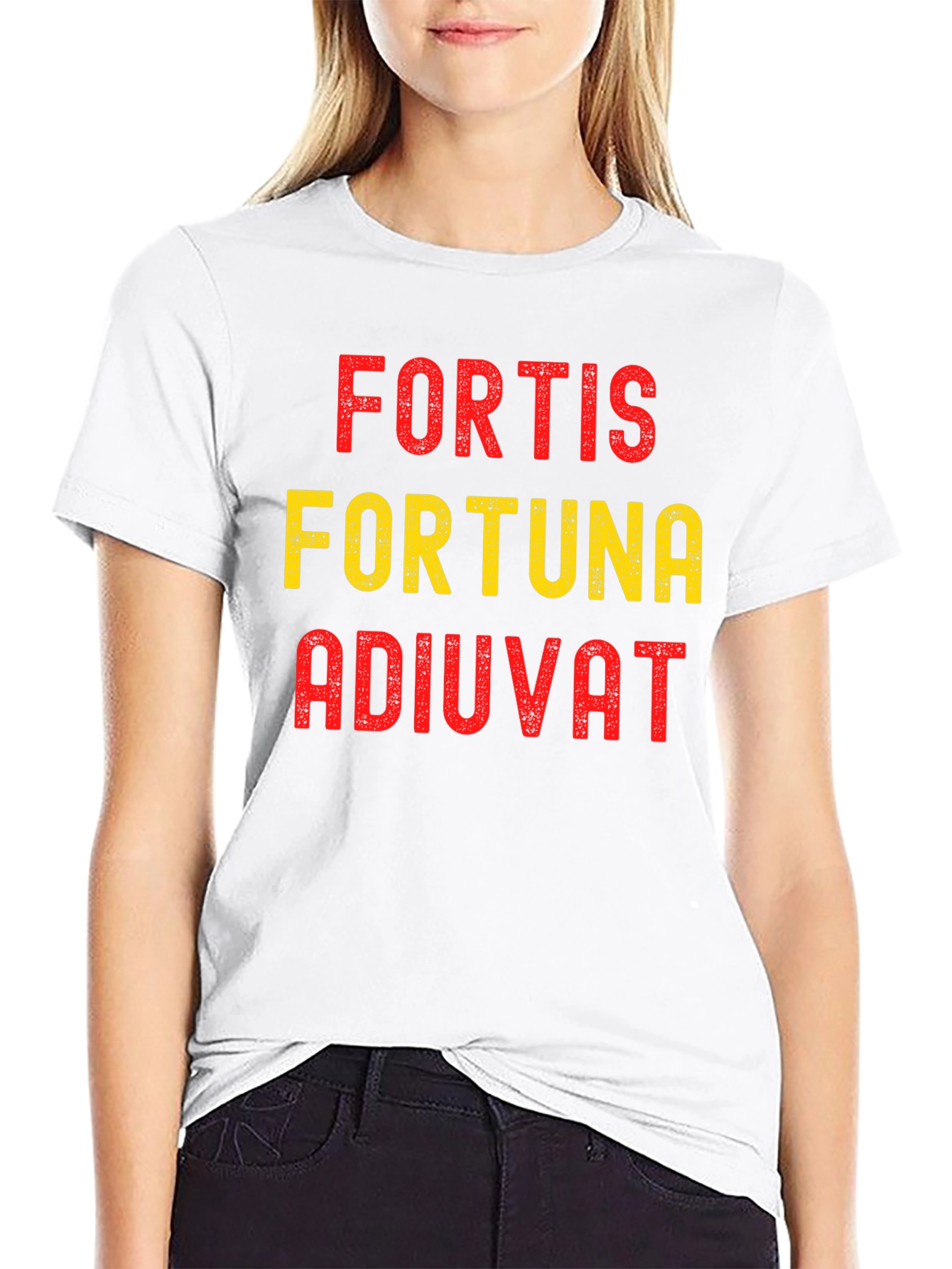 Black Fortis Fortuna Adiuvat Graphic Tee - Be Bold and Lucky! view 9