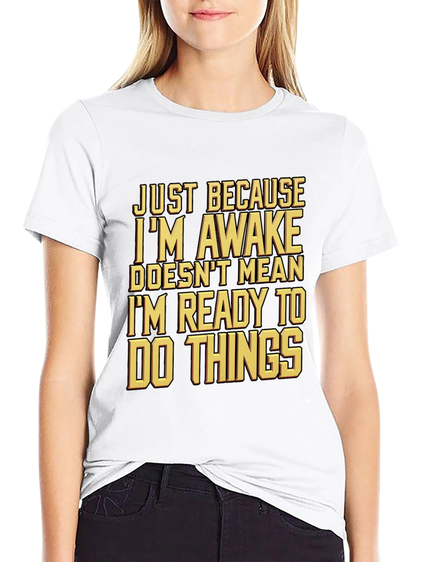 Black Funny Awake But Not Ready T-Shirt view 9
