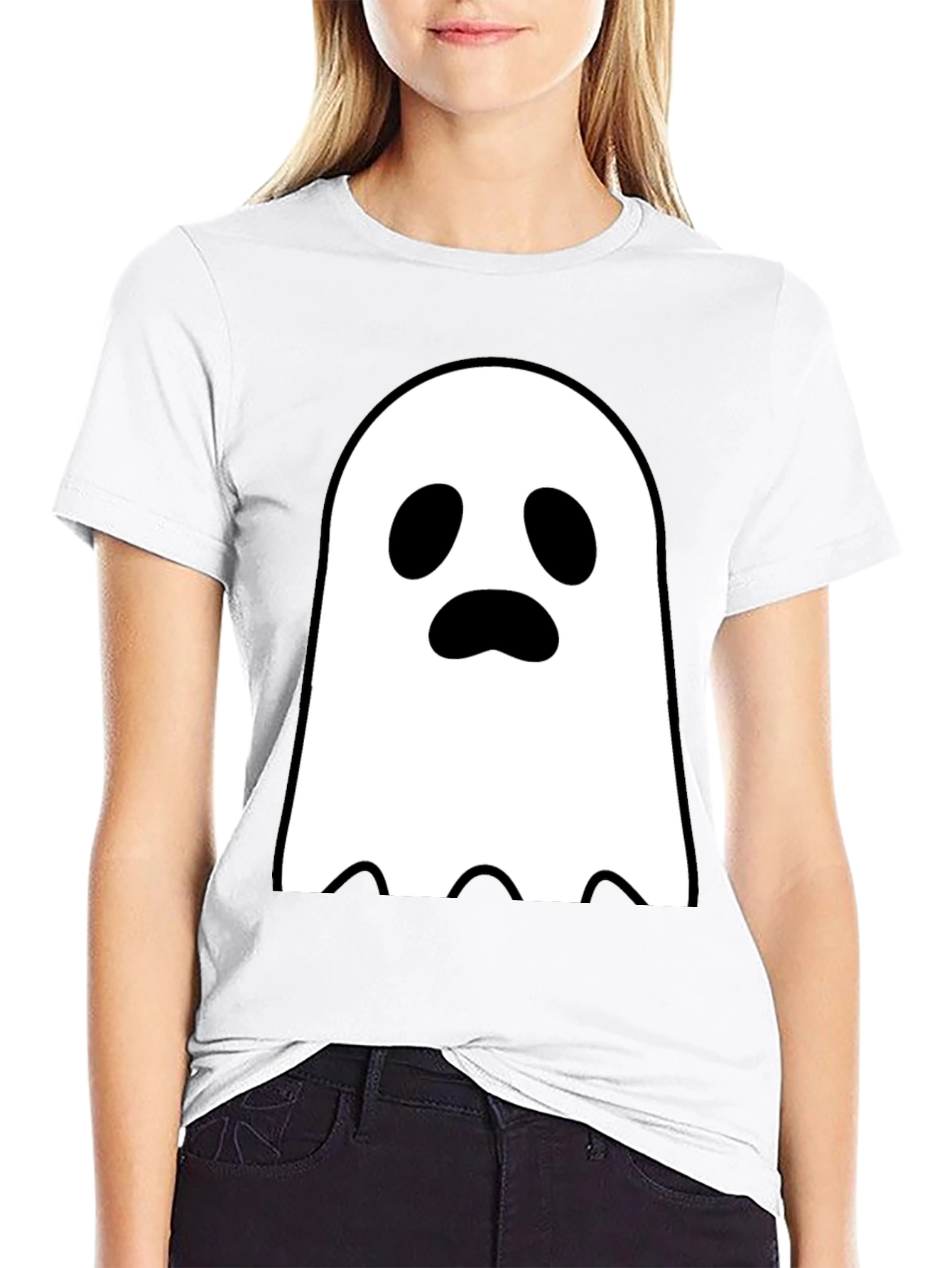 Black Ghost Graphic Tee - Spooky Season Style view 9